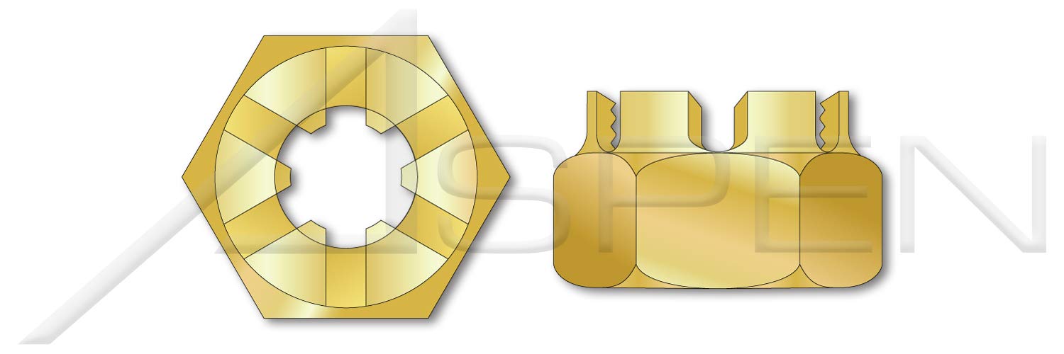 100 Pcs #10-24 Slotted Castle Nuts Brass - Perfect for Automotive, Machinery & DIY Projects