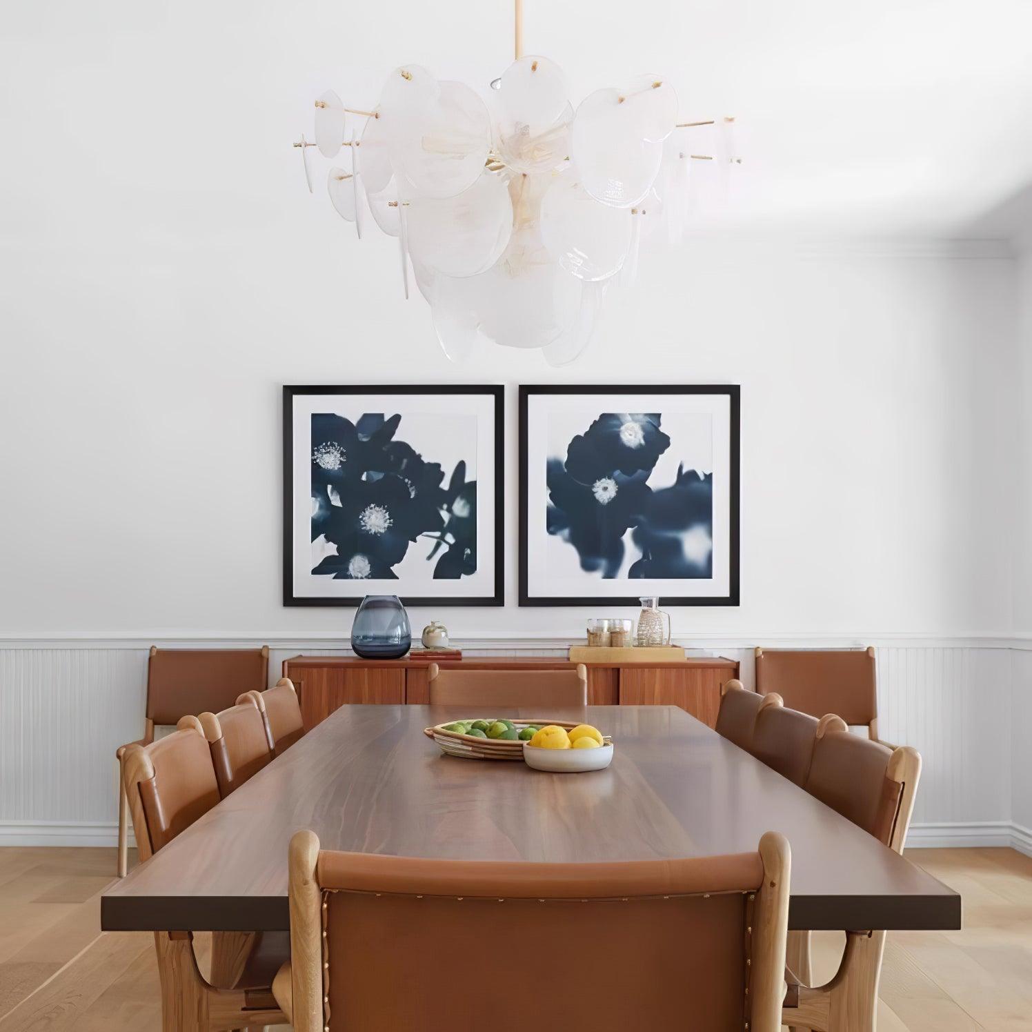 Elegant Brass Discs Cascading Chandelier - Modern Ceiling Light Fixture for Dining Room, Living Room & Bedroom Decor