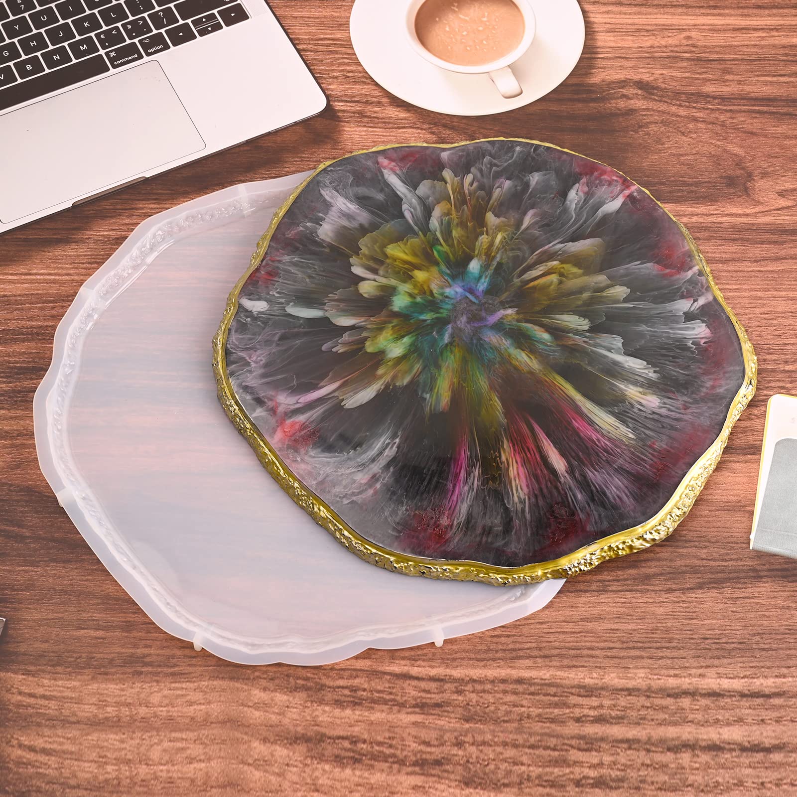 Actvty Resin Tray Molds - Large Round Silicone Epoxy Tray Molds for DIY Resin Casting, Jewelry Making & Home Decor | Perfect for Resin Crafts, Coasters & Decorative Trays