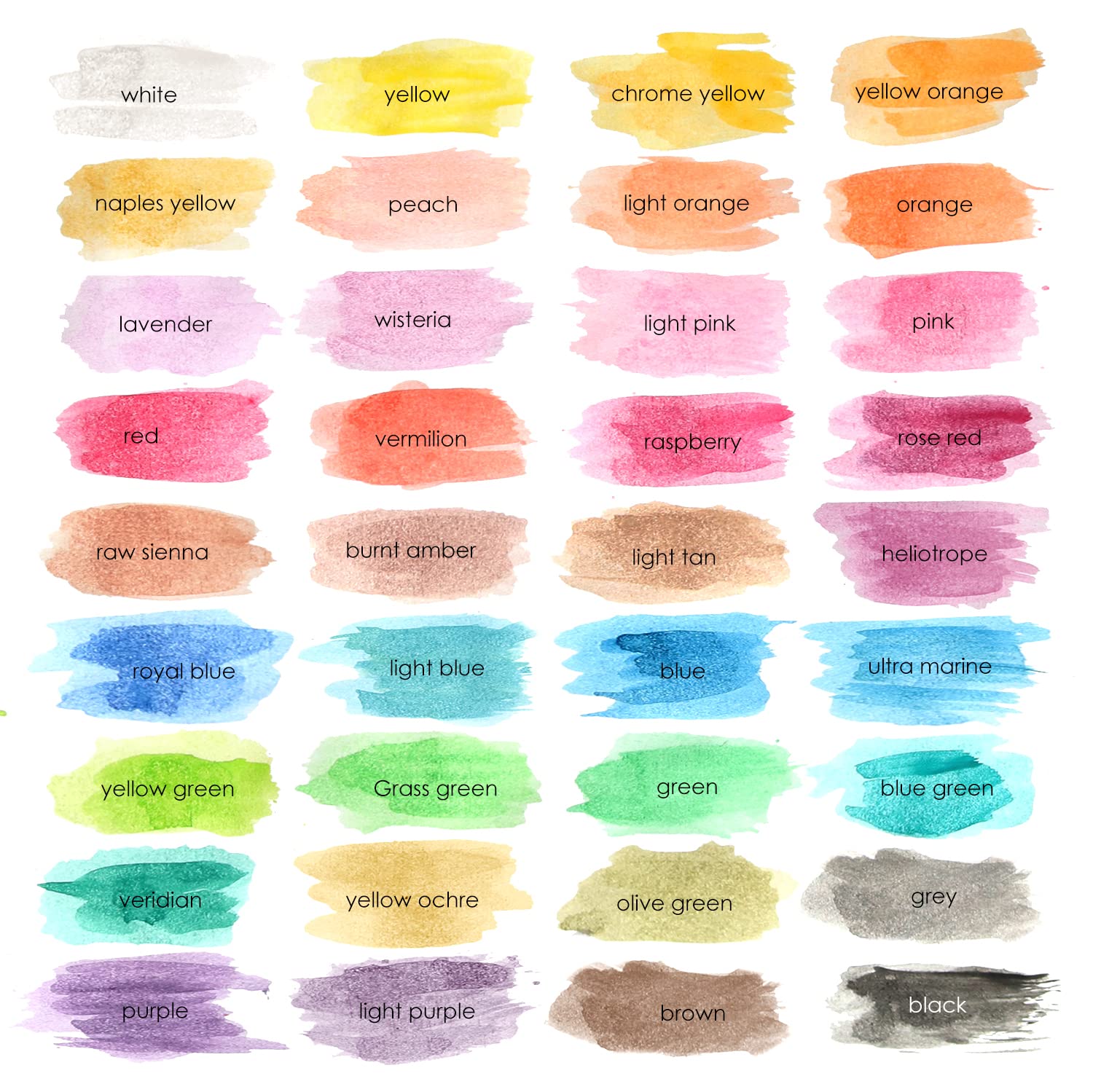 36 Colors Washable Watercolor Paint Set with Palette & 3 Brushes - Non-Toxic Kids Art Supplies for School Projects, DIY Crafts & Home Painting Activities