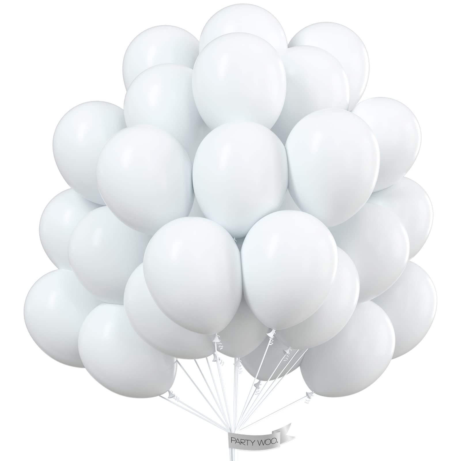 100-Pack 10 Inch Matte White Balloons for Party Decorations - Premium White Balloons for Garland, Arch, Wedding & Baby Shower Decor - Neutral Party Supplies for Birthday, Bridal Shower & Anniversary Celebrations