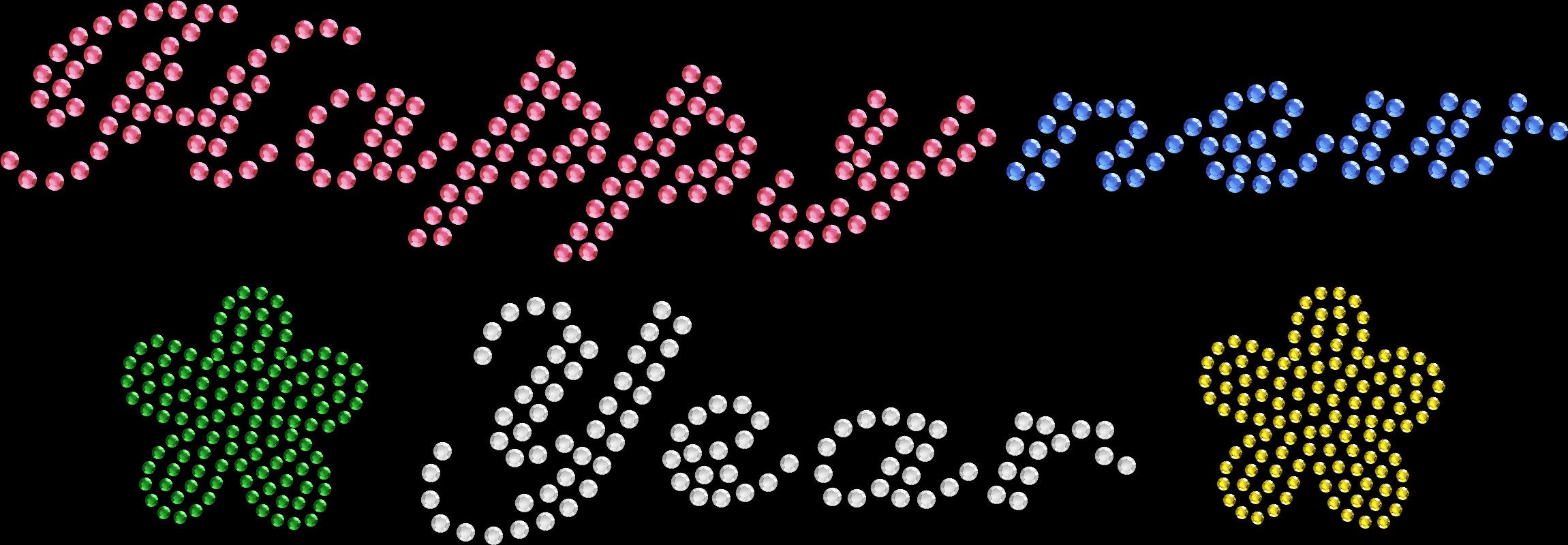 Sparkle Rhinestone Iron On Transfer for DIY T-Shirts - Happy New Year Floral Design for Party, Celebration & Crafting