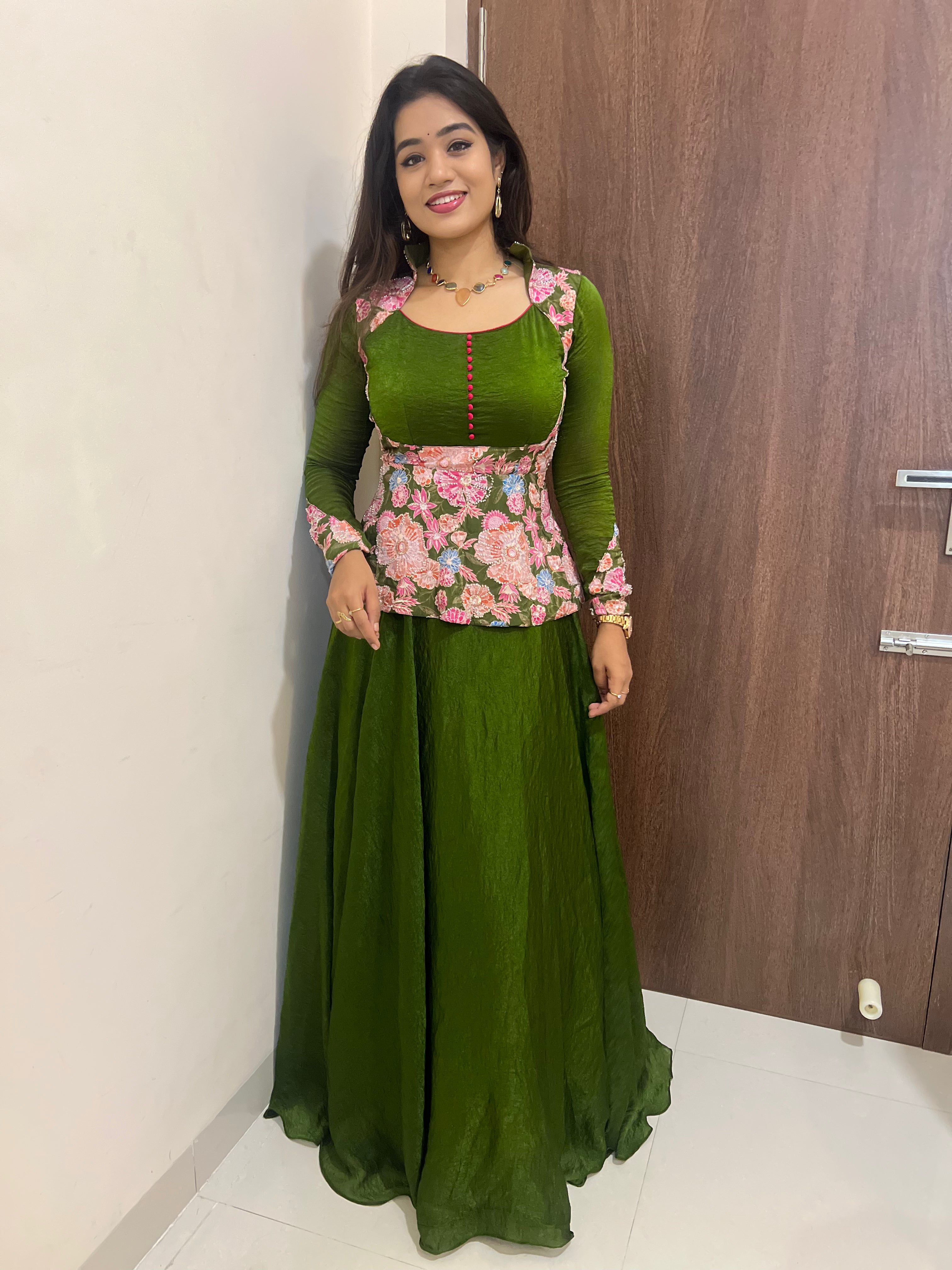Amulya Premium Designer Peplum Top and Skirt Set for Women - Elegant Party Wear & Special Occasion Outfit | Perfect for Weddings, Cocktail Parties & Date Nights