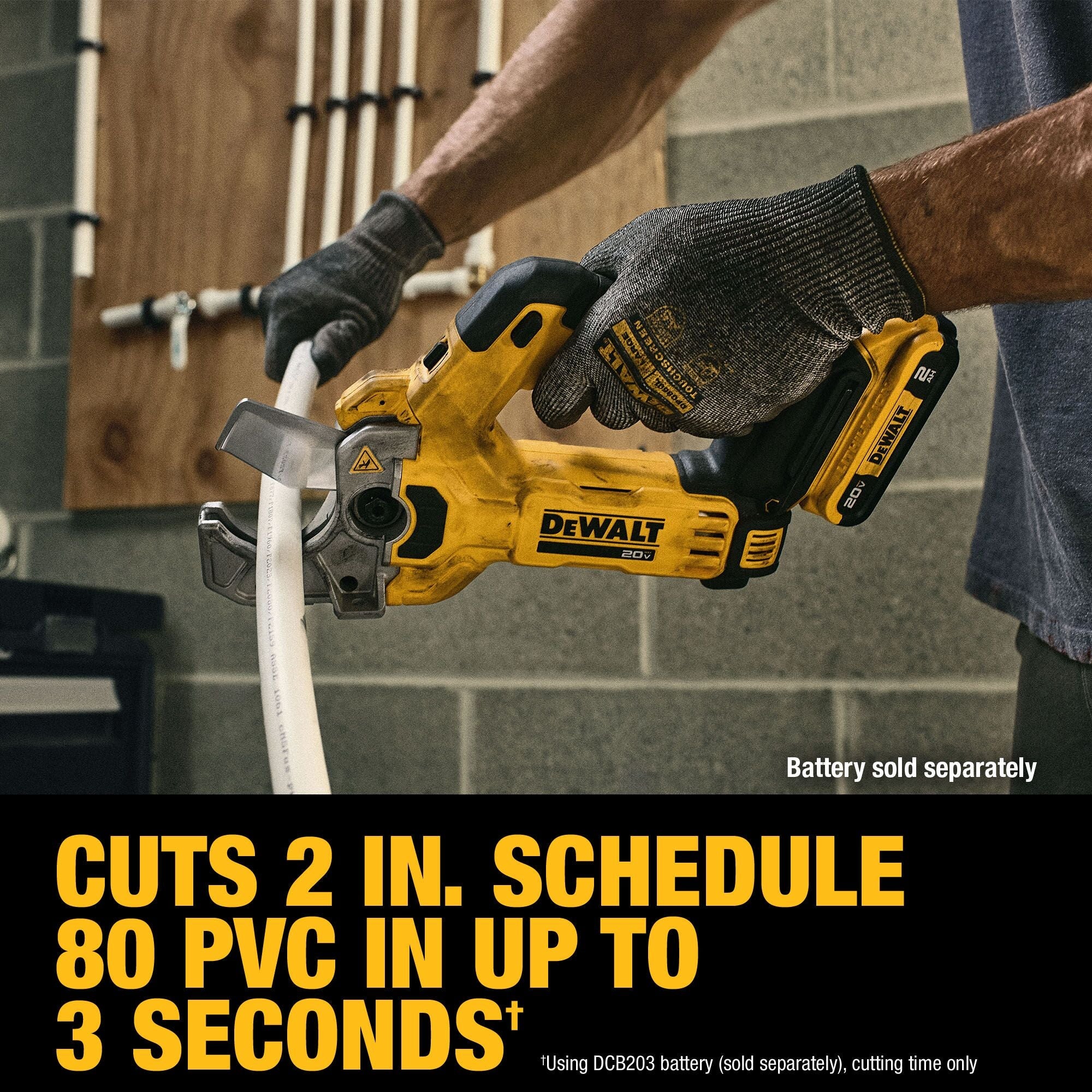 DEWALT DCE180B 20V MAX Cordless Plastic Tubing Cutter (Bare Tool) - Perfect for Plumbing, HVAC & DIY Pipe Cutting Projects