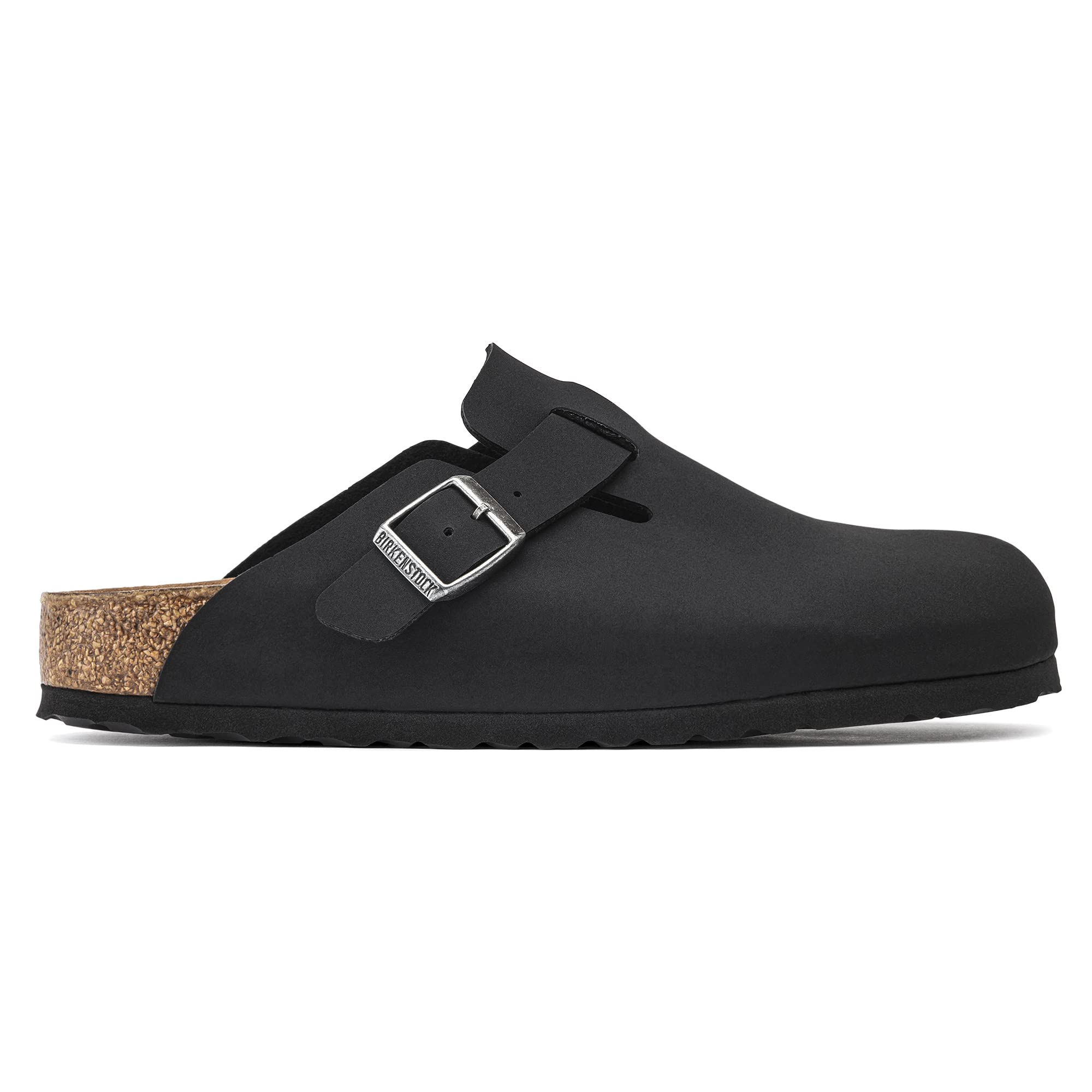 Birkenstock Boston Vegan Big Buckle Clogs for Women - Black (EU 36) | Comfortable Slip-On Shoes for Home, Office & Casual Wear