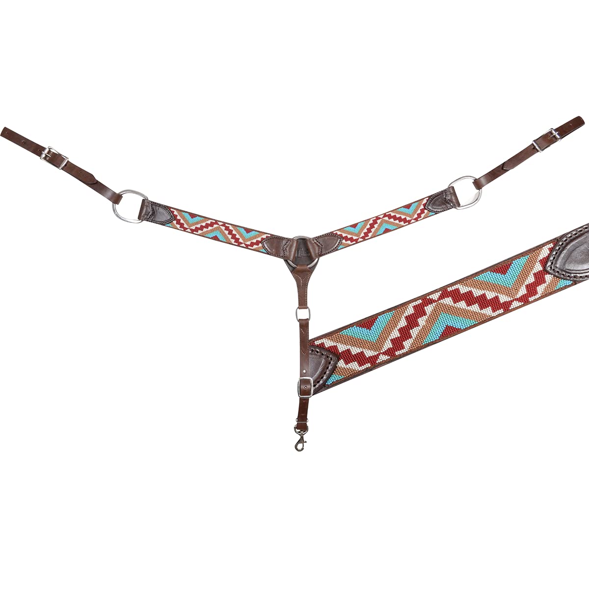 Cashel 2in Beaded Breast Collar for Horses - Dark Brown Western Show Tack | Perfect for Rodeo, Trail Riding & Equestrian Events