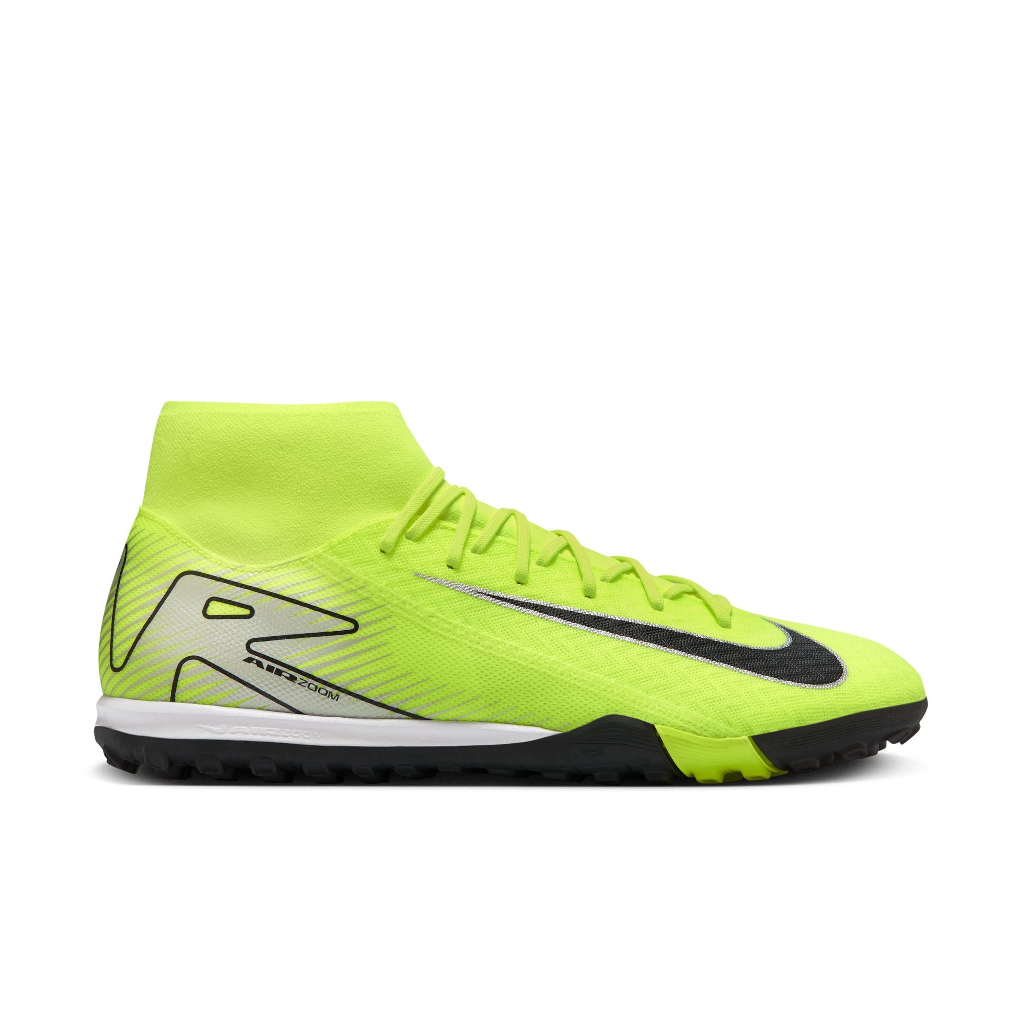 Nike Mercurial Superfly 10 Academy TF Turf Soccer Shoes for Men - Volt/Black Colorway - Perfect for Artificial Grass & Indoor Soccer Training