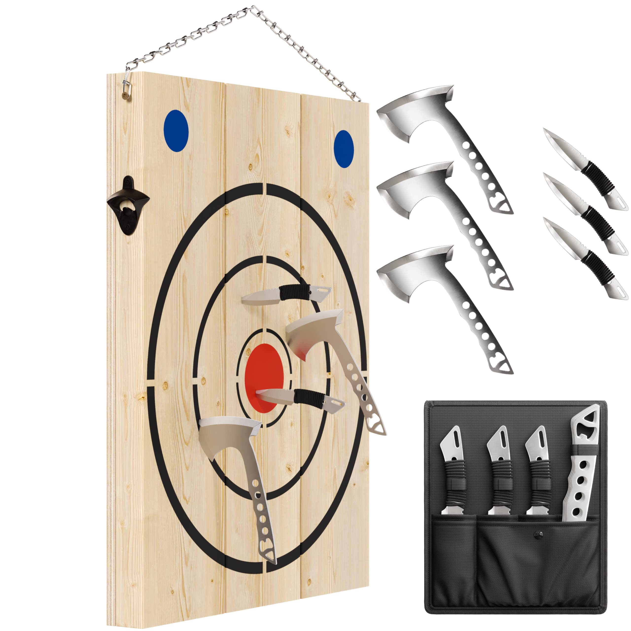 Wooden Axe Throwing Target Board for Games & Knives - USA Made - Indoor/Outdoor Fun