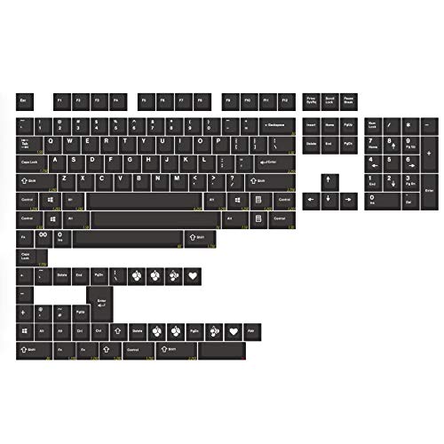 153 Keys Black Cherry Profile Keycaps - Dye-Sublimation ABS Double-Shot Keycap Set for 60% 65% 75% 80% 100% HHKB ISO Mechanical Keyboards - Perfect for Gaming, Typing & Office Work