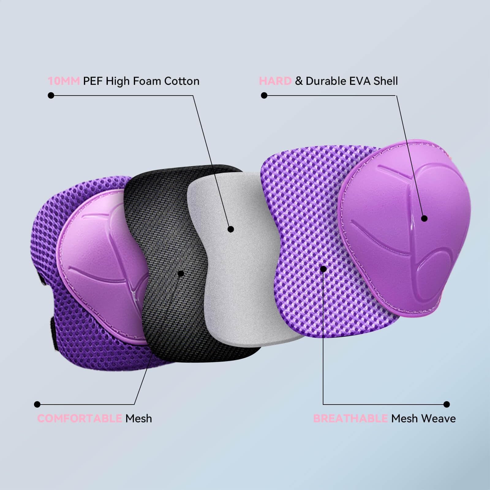 Unicorn Knee Pads & Elbow Pads Set with Wrist Guards for Kids - Protective Gear for Roller Skating, Cycling, Scooter, Skateboard & Inline Skating (Small, Purple) - Perfect for Outdoor Play & Sports Safety