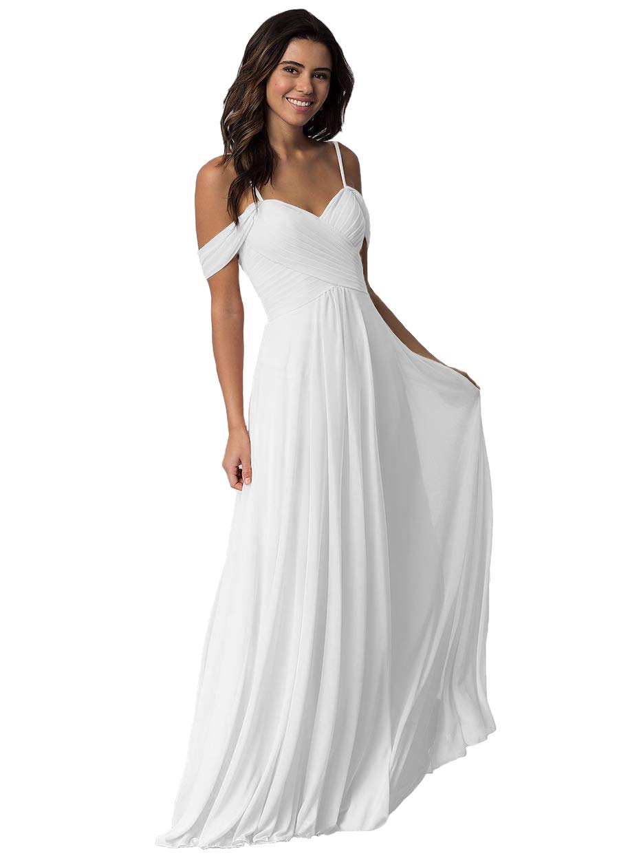 Elegant Miao Duo Women's Long Off-Shoulder Chiffon Wedding Dress MD1201 - Perfect for Bridesmaids, Evening Gowns & Special Occasions