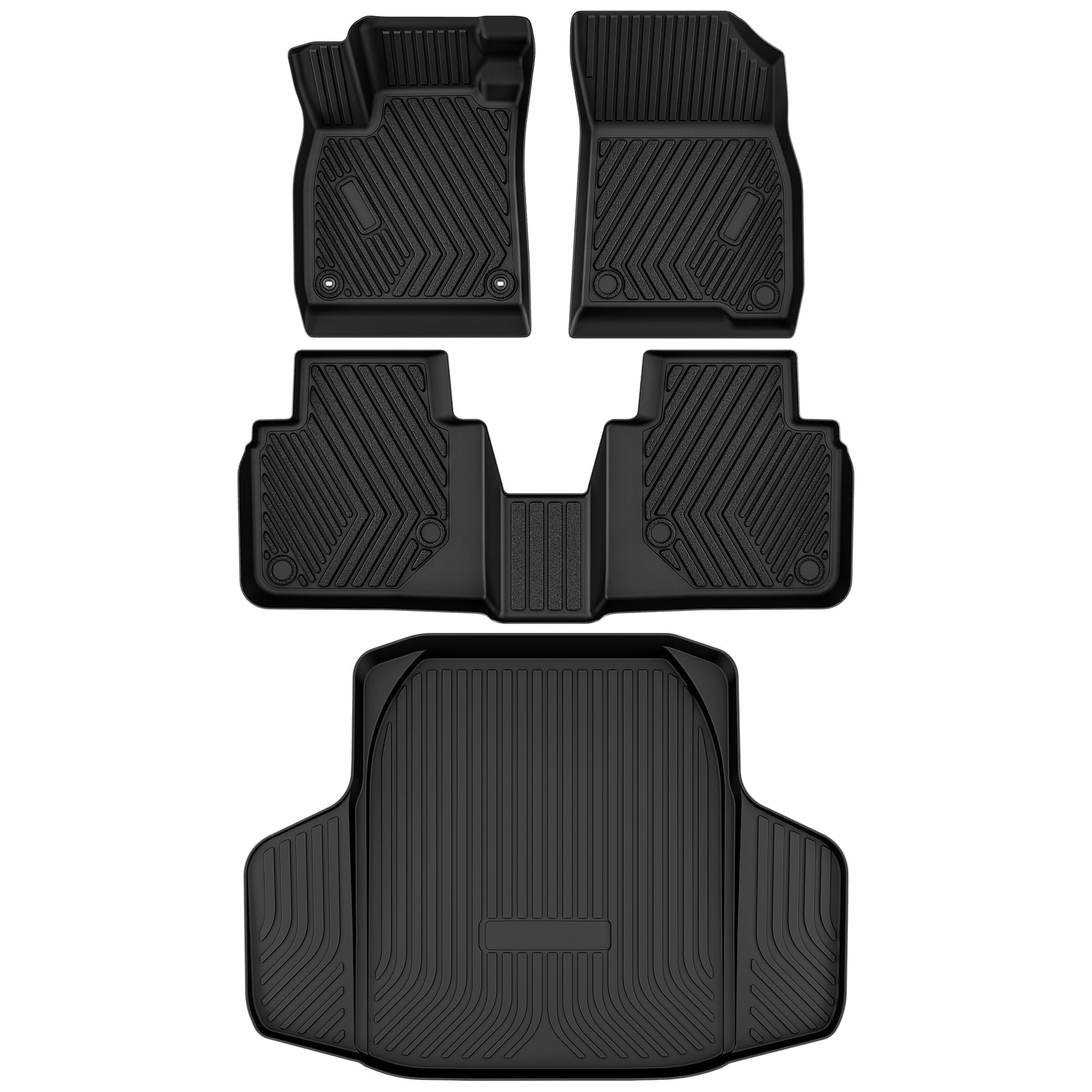 2025 2024 2023 Honda Accord All-Weather TPE Floor Mats - Custom Fit for Accord Hybrid, 1st & 2nd Row Liners & Cargo Mat - Durable Black Car Accessories - Perfect for Daily Commute, Road Trips & All-Season Protection
