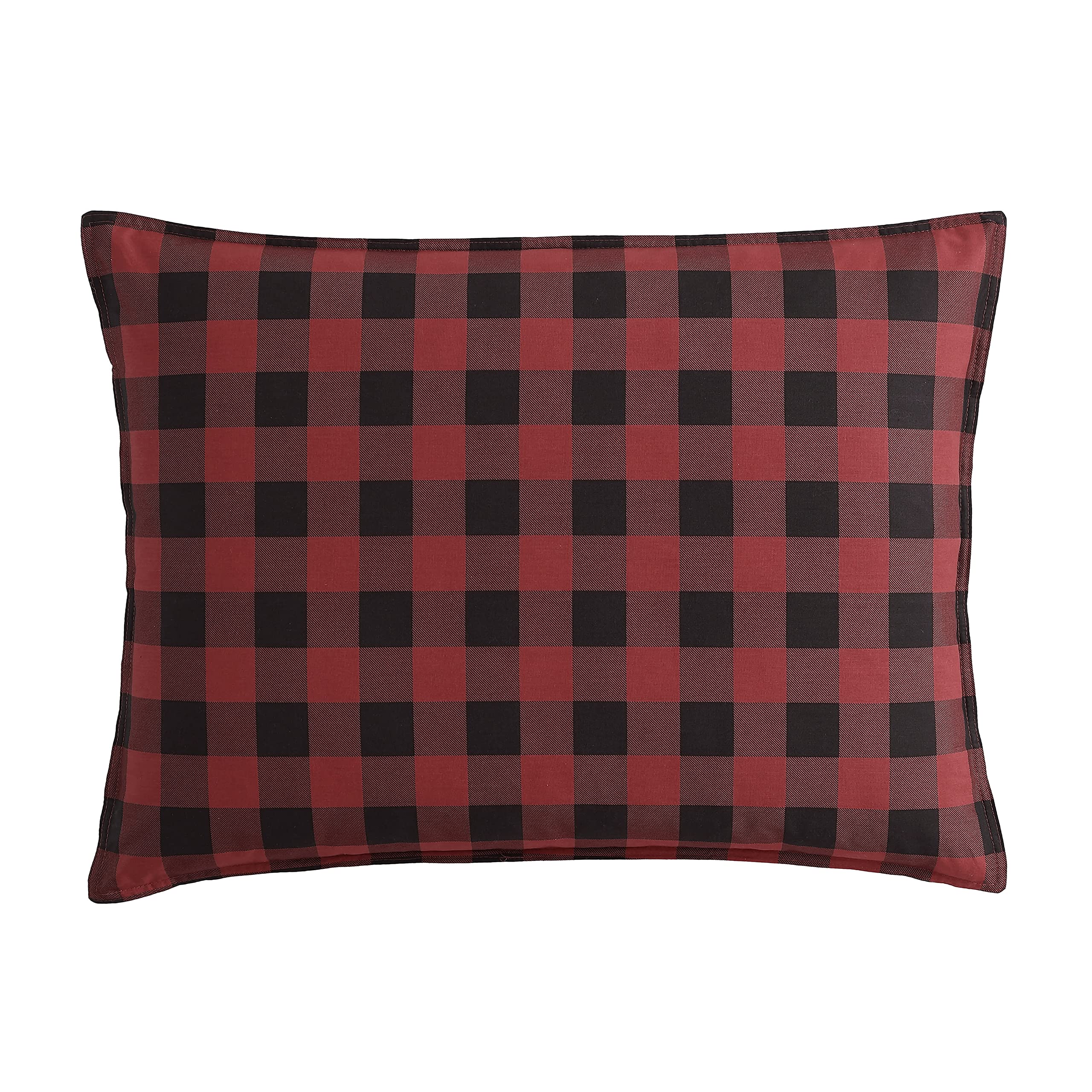 Eddie Bauer Queen Size Comforter Set - 100% Cotton Reversible Bedding with Buffalo Plaid Design, All-Season Warmth (Red/Black) for Cozy Bedroom & Guest Room Decor