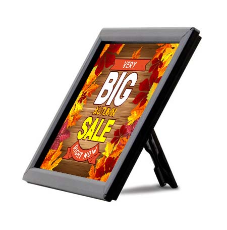 5x7 AD Promo Snap Frame - Black Metal Finish for Counter Top, Tabletop, Shelf or Wall Mount | Perfect for Retail Stores, Restaurants & Offices
