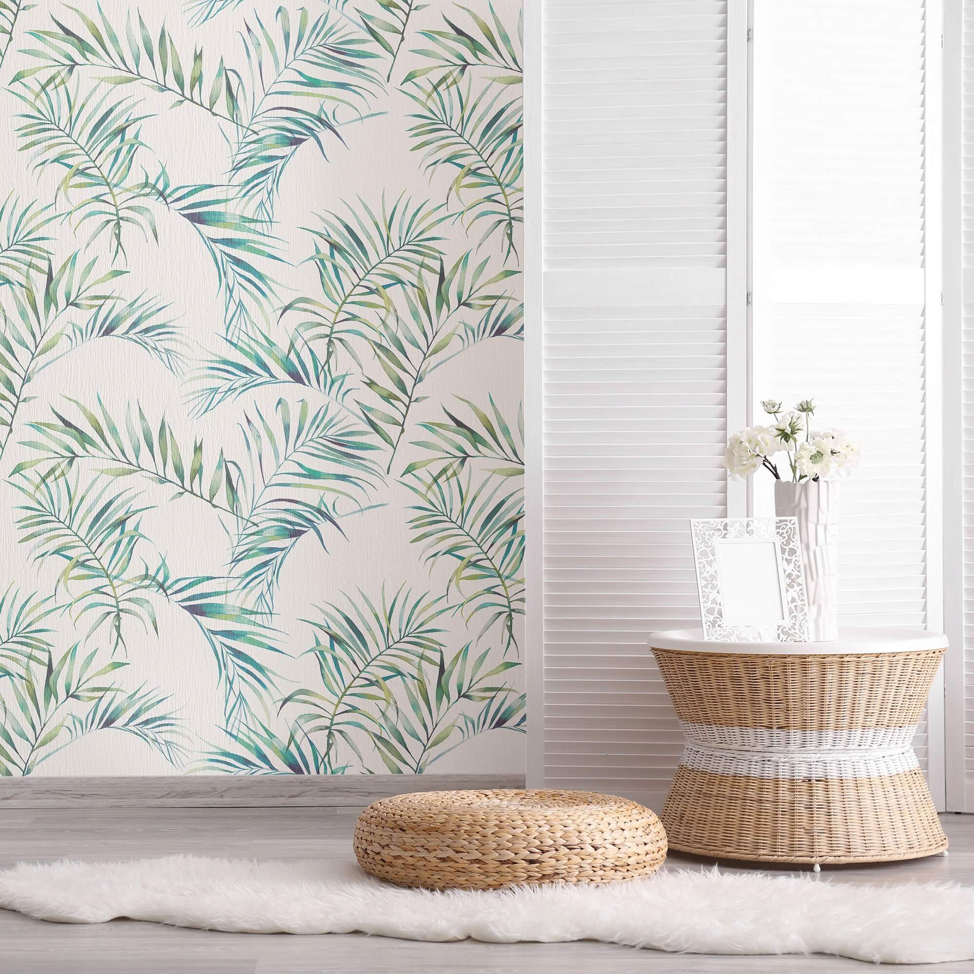 Green Botanical Floral Peel and Stick Removable Wallpaper 0670 - Self-Adhesive Wall Decor for Bedroom, Living Room & Office