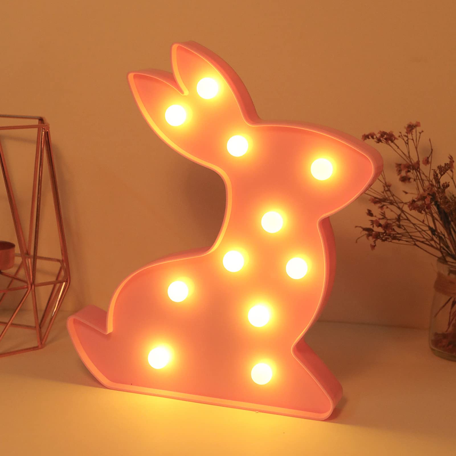 Haofy LED Night Light - Cute Rabbit Shape Desk Lamp, Warm White Decorative Light for Bedroom, Proposal Party, Nursery & Home Decor | Perfect for Nighttime Reading, Gift Giving & Romantic Ambiance