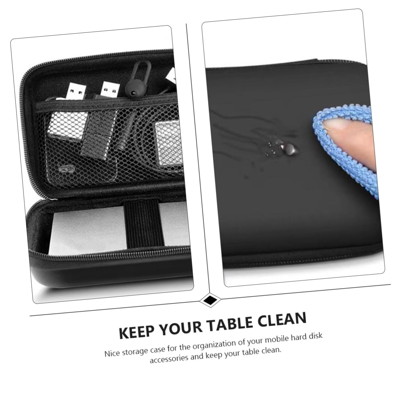 GAROZATION 2-Pack Compact EVA Electronics Organizer Pouch - Waterproof Storage Case for Hard Drives, Cables, Chargers & Gadgets - Perfect for Travel, Office & Home Organization