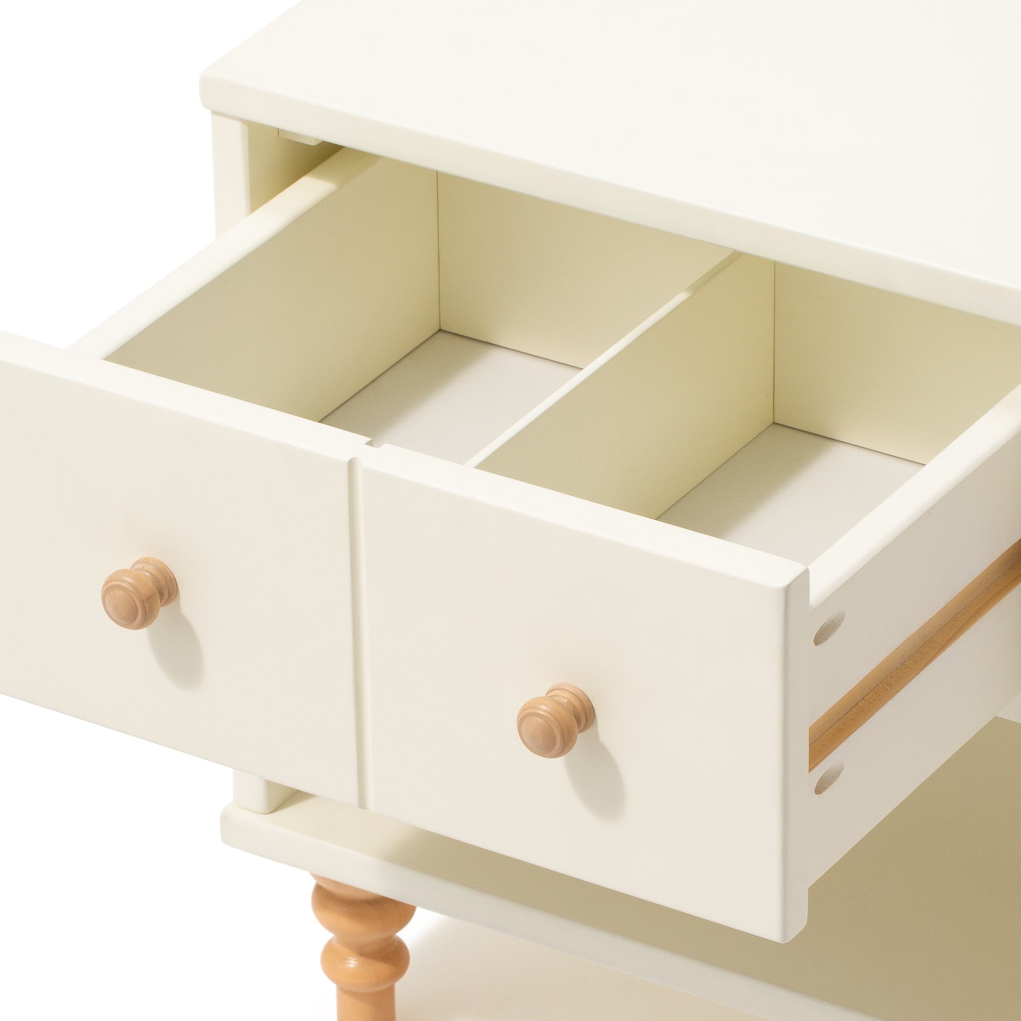 Modern Nightstand with White X Natural Finish - 16.5