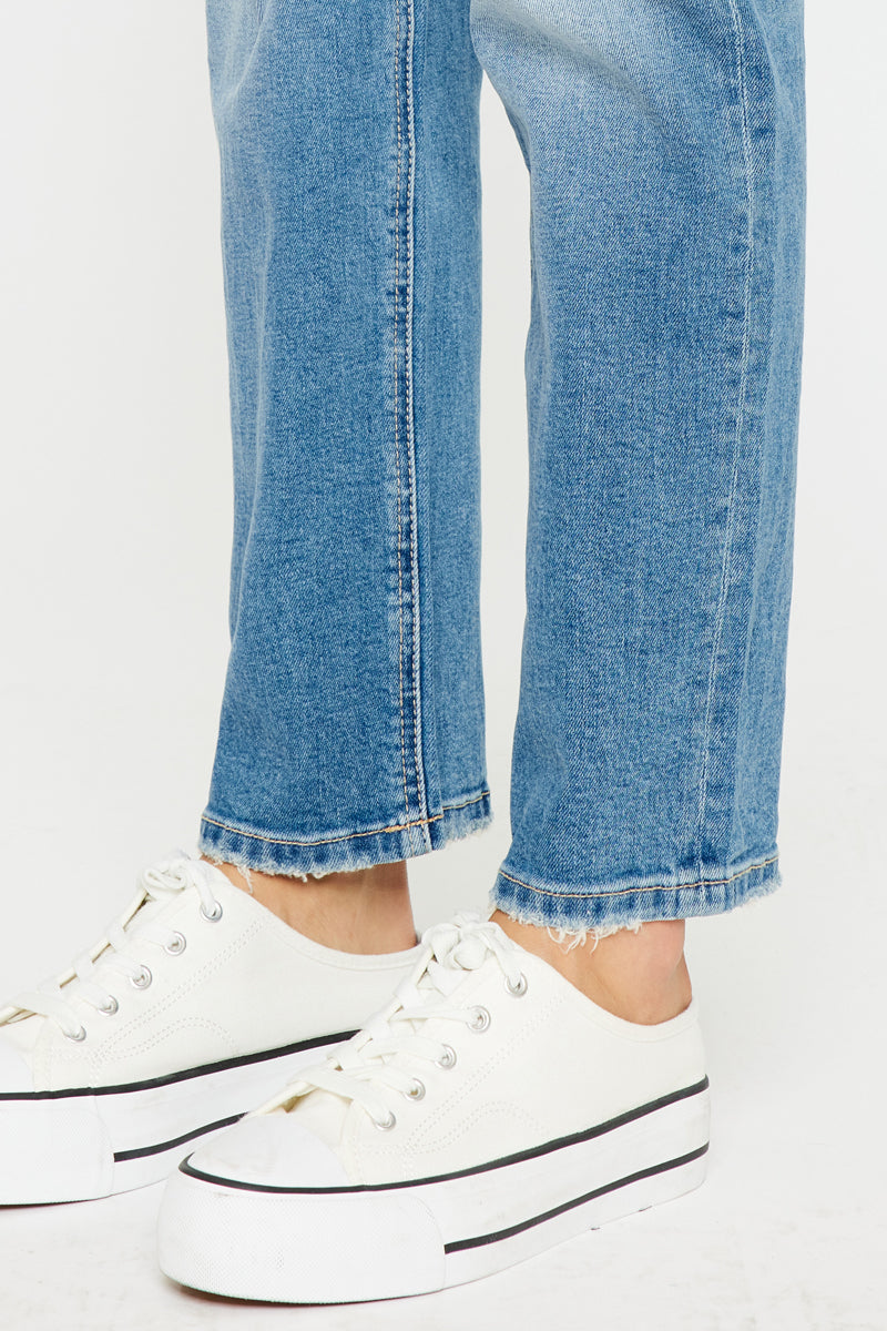 Mariko High Rise Slim Straight Leg Jeans for Women - Stretch Denim Pants with Comfortable Fit - Perfect for Casual Wear, Office & Date Night