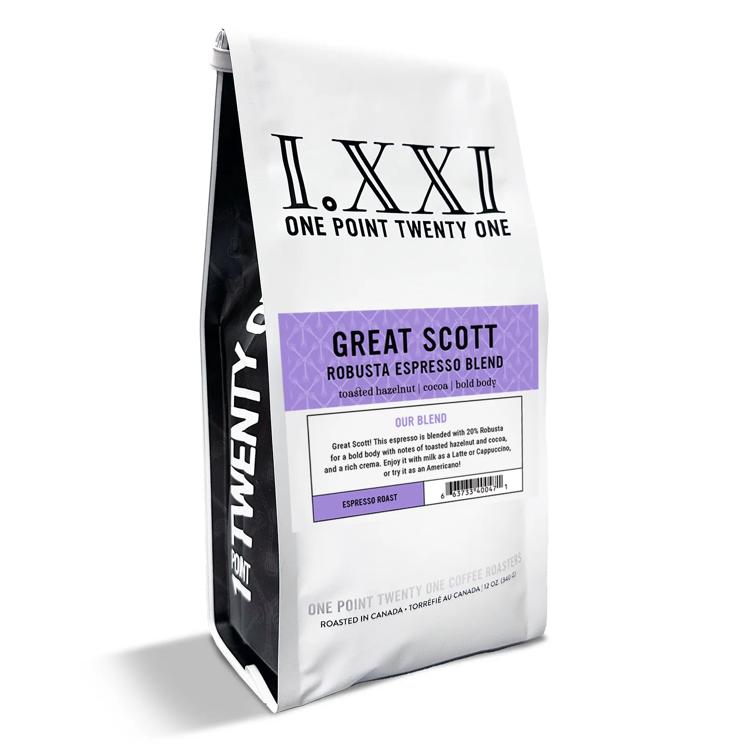 I.XXI Great Scott Robusta Espresso Blend Whole Bean Coffee - 12 oz Bag | Premium Dark Roast for Espresso Machines & French Press | Perfect for Home Brewing, Office & Gifts