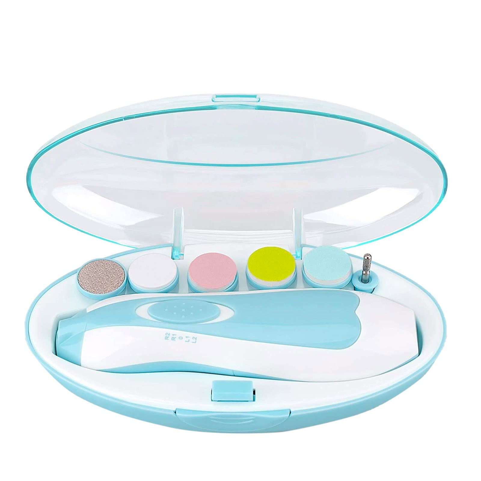 Baby Electric Nail Trimmer Set - Safe & Painless Baby Nail Care Kit with LED Light (Blue) | Perfect for Newborns & Toddlers at Home or Travel
