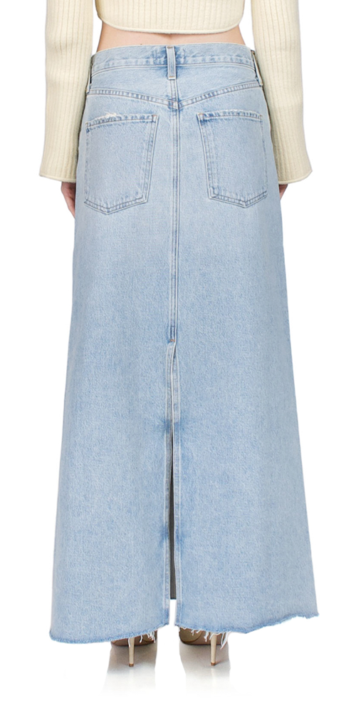 Hilla High Waist Denim Skirt for Women - Vintage A-Line Stretch Jeans Skirt - Casual & Chic Outfit for Daily Wear, Dating, and Office