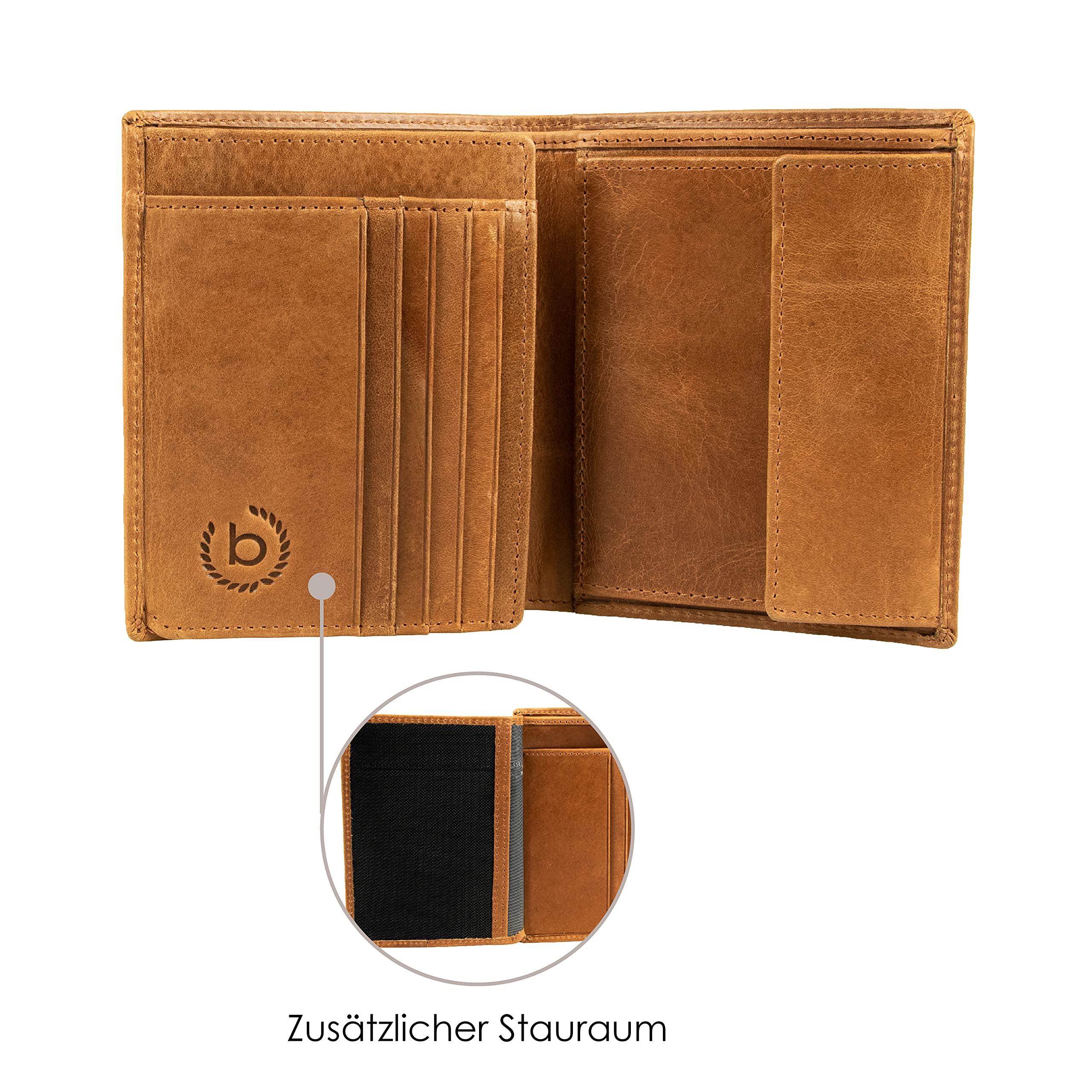 Bugatti Volo Genuine Leather Men's Wallet with Coin Pocket - Cognac Brown RFID Blocking Bifold Wallet for Men - Perfect for Everyday Use, Business & Travel
