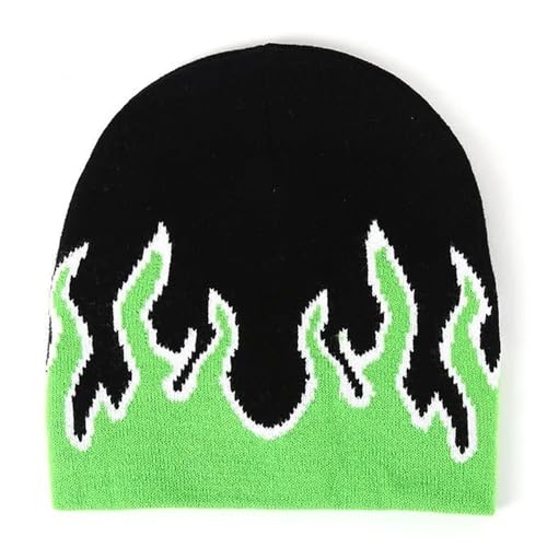 Black With White and Neon Green Fire