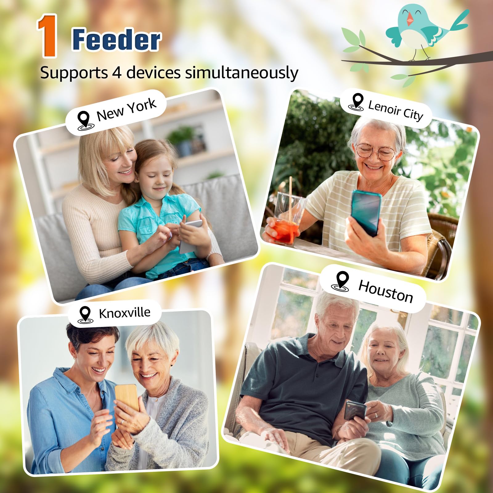 PeckCam® Smart Bird Feeder with Camera - 2K HD AI Bird Identification, Solar Powered Wildlife Camera, Auto Video Recording & Instant Alerts | Perfect Gift for Birdwatchers & Nature Lovers | Backyard Bird Watching, Garden Wildlife Monitoring, Home Security Camera Alternative
