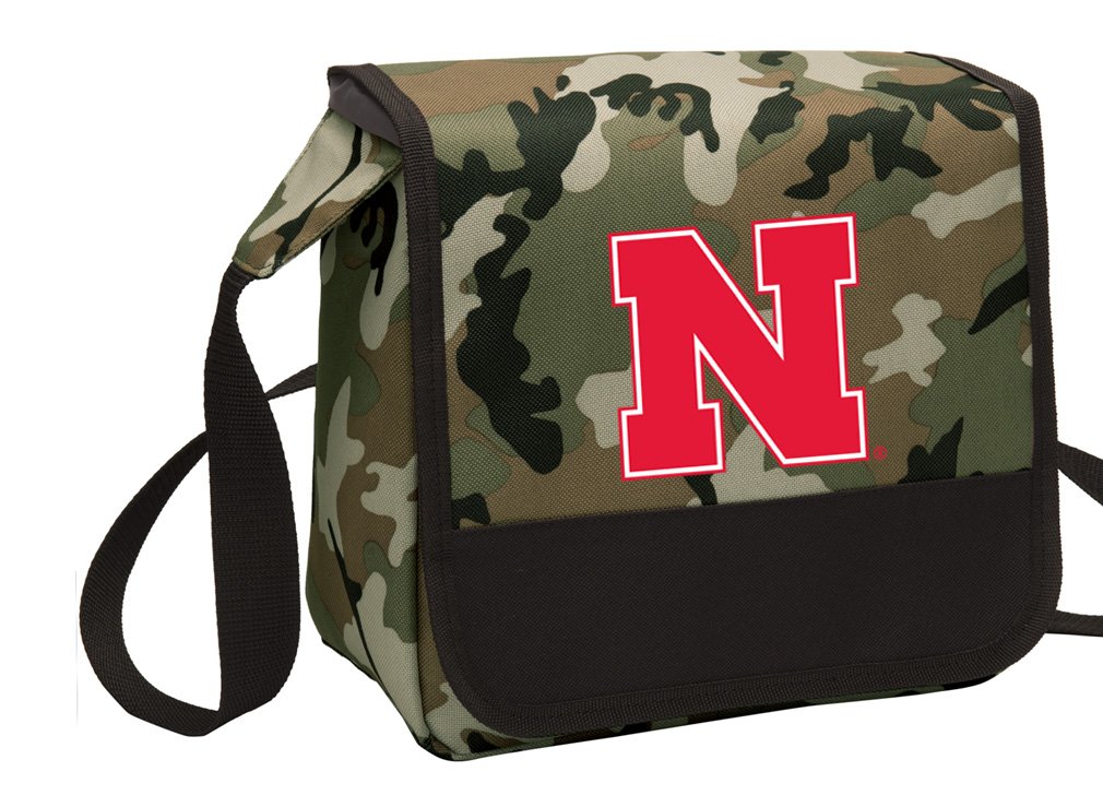 University of Nebraska Huskers Camo Lunch Bag - Insulated Shoulder Lunch Box for Work, School & Tailgating | Nebraska Cornhuskers Fan Gear
