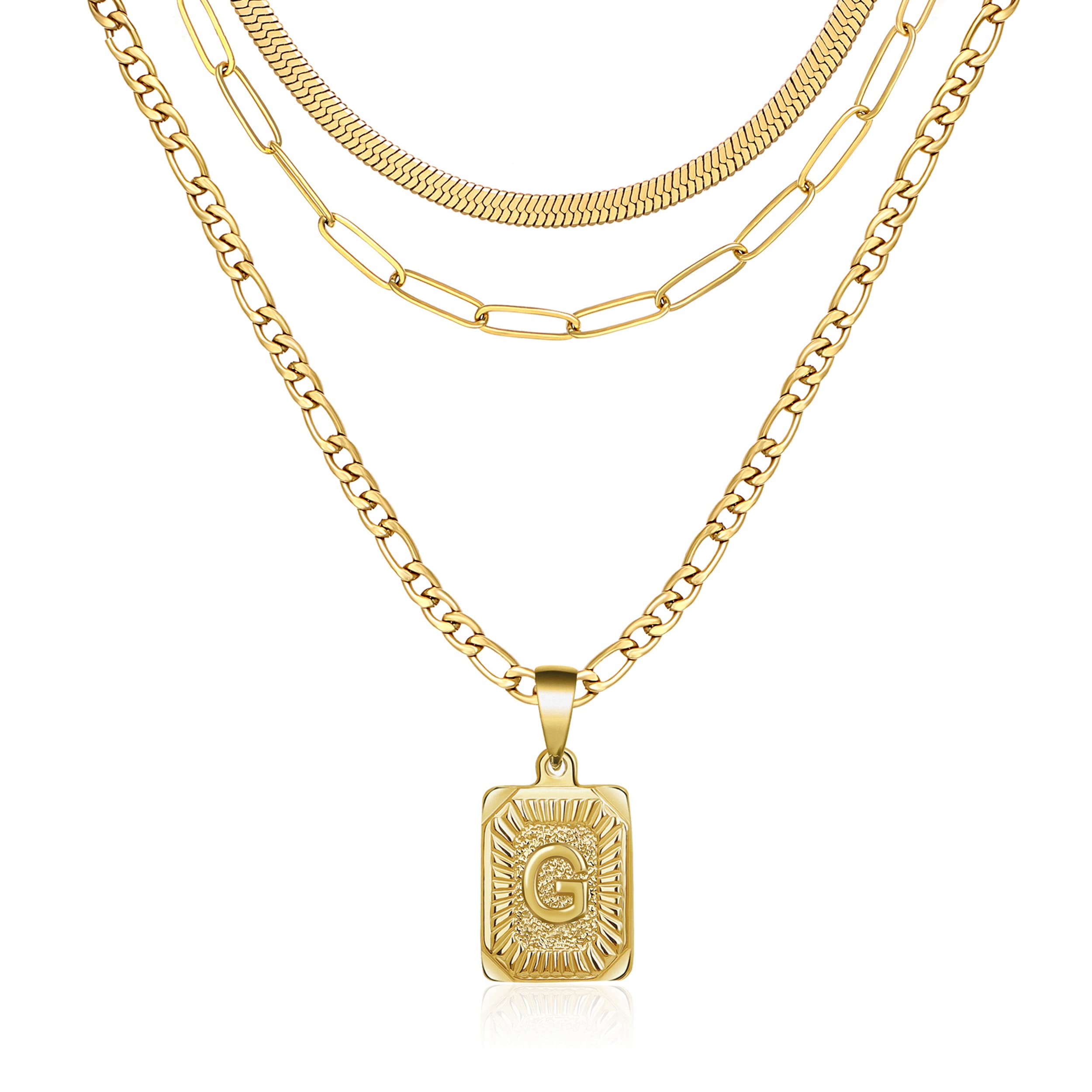 JoycuFF 18K Gold Plated Initial Necklace for Women - Personalized A-Z Dainty Paperclip Link Chain, Layering Necklace Gift for Her | Perfect for Everyday Wear, Layering & Special Occasions