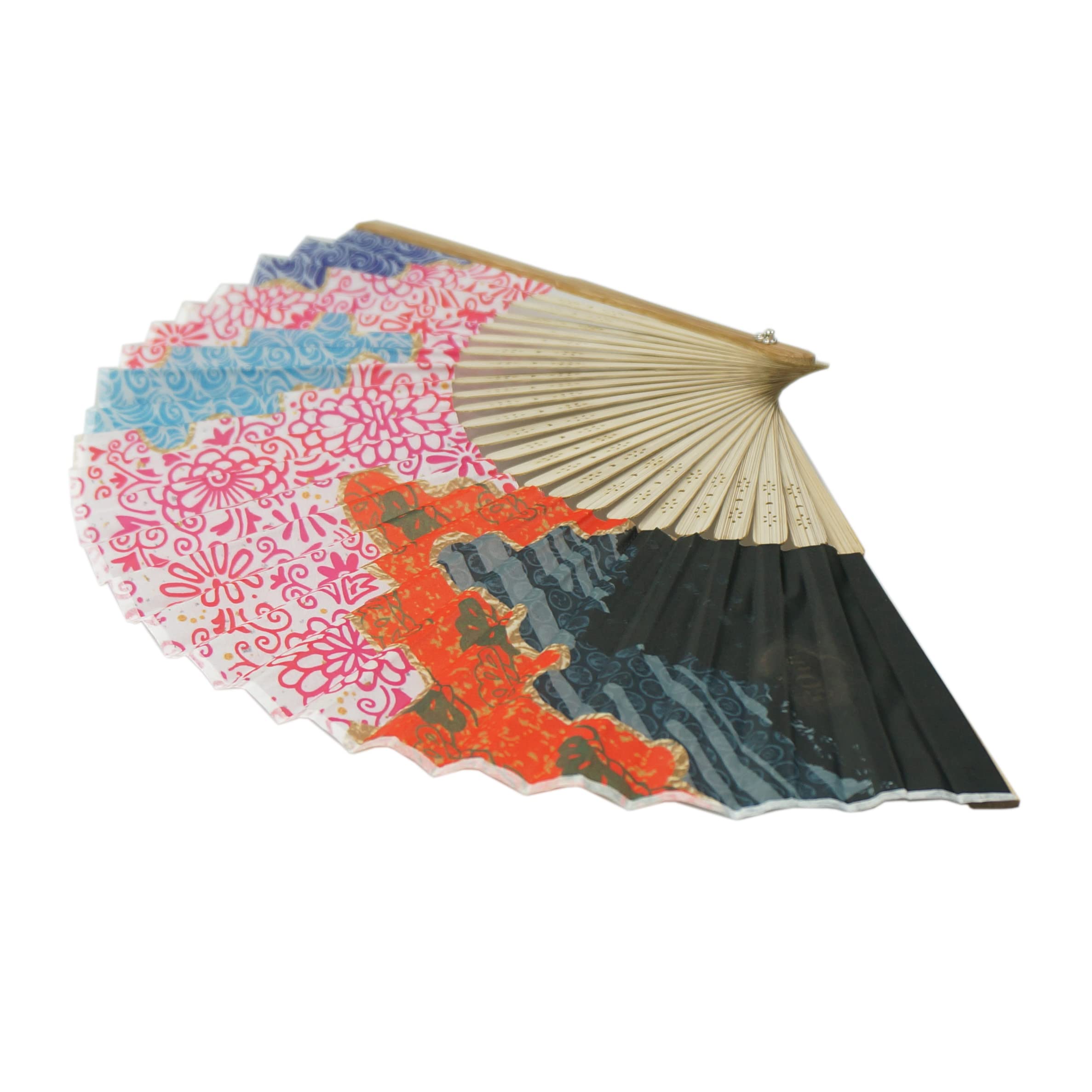Elegant Printed Hand Fan - Portable & Stylish Cooling Accessory for Summer, Weddings, and Outdoor Events