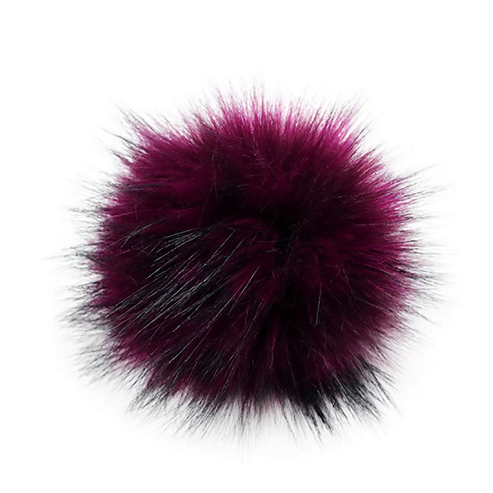 DIY Knitting Hats Accessories - Faux Fur Pom Pom Balls with Elastic Band for Winter Hats, Scarves & Crafts | Perfect for Handmade Knitting Projects, Gift Making & Cold Weather Fashion