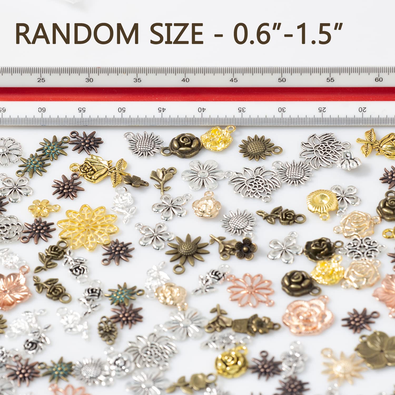 Stino 100g Bulk Metal Pendant Charms for Jewelry Making - Silver & Gold Charms for Bracelets, Necklaces & DIY Crafts (Animals, Plants, Flowers, Pets) - Perfect for Handmade Jewelry, Scrapbooking & Gift Making