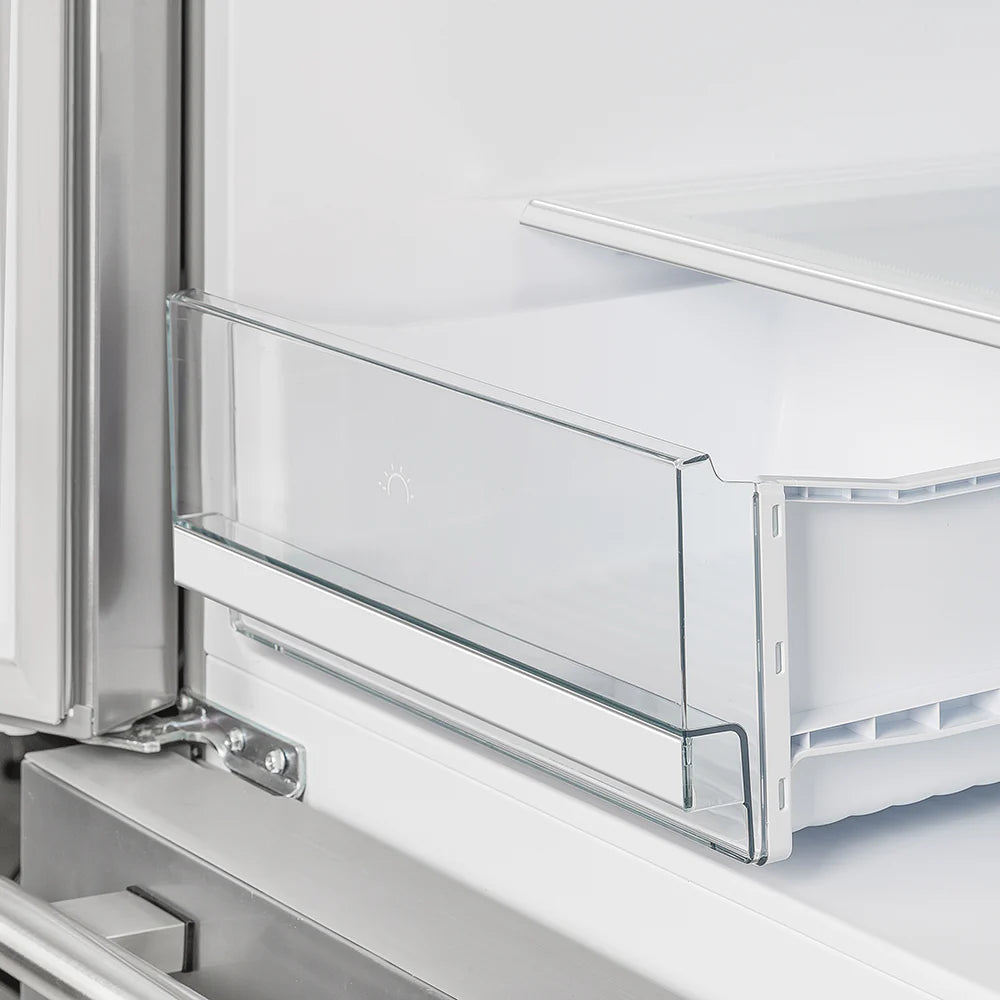 Forno Moena 36 Inch French Door Counter Depth Refrigerator FFRBI1820 40SG - Energy Efficient Stainless Steel Smart Fridge for Modern Kitchen & Open Floor Plan Homes
