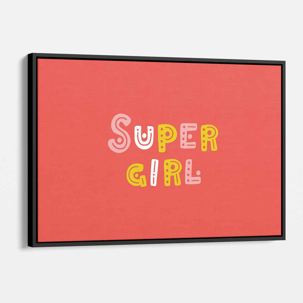 Red Supergirl Wall Art Canvas 7330 - Superhero Home Decor for Living Room, Bedroom & Office - Modern Canvas Painting for Comic Fans & Gift Ideas