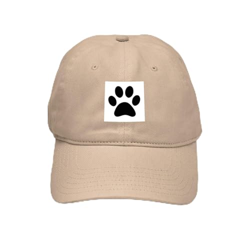 Khaki - Black Paw Print Cap