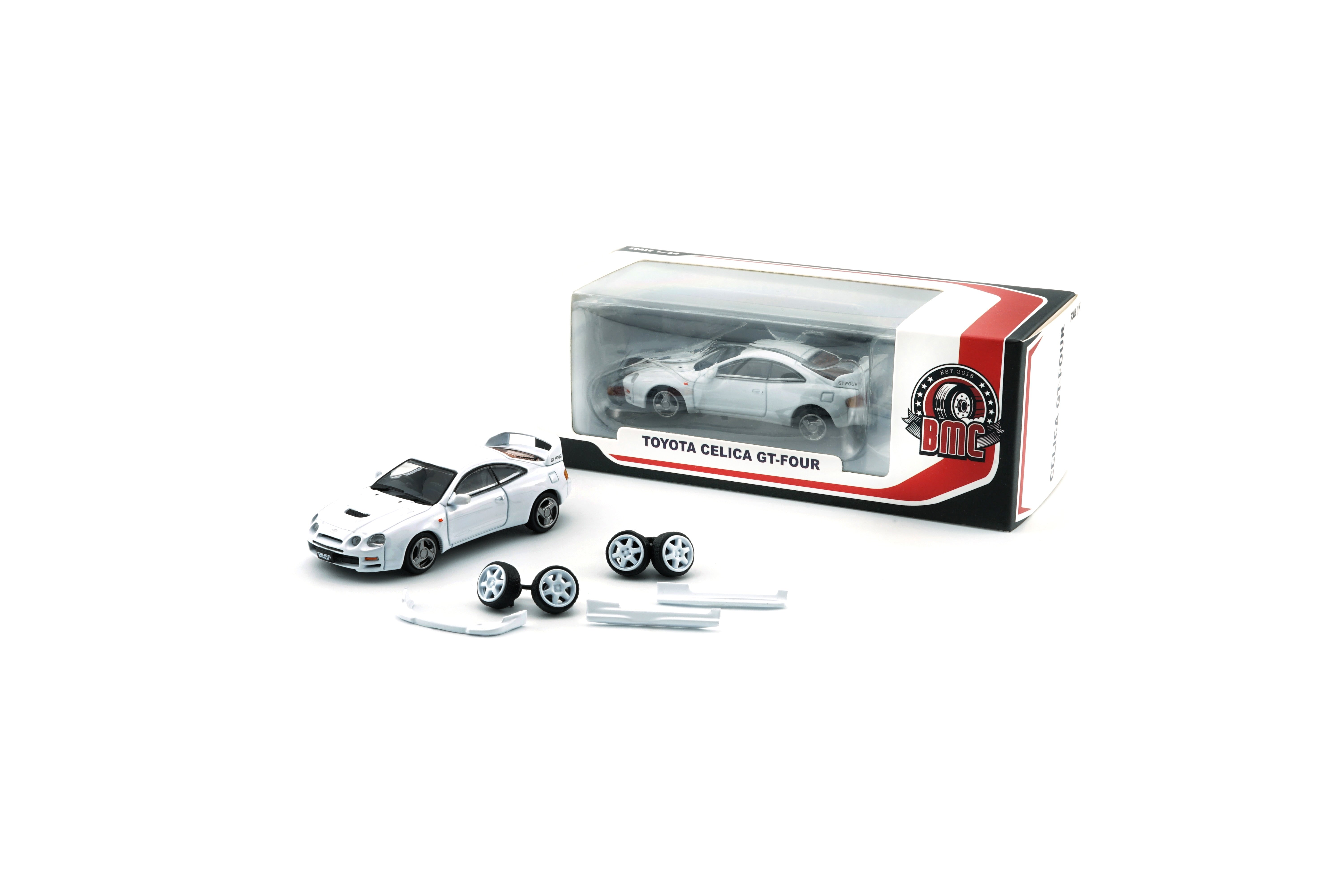 PREORDER - BM Creations 1:64 Scale Toyota Celica GT Four (RHD) White Diecast Model Car - Perfect for Collectors, Display Cases & Racing Dioramas