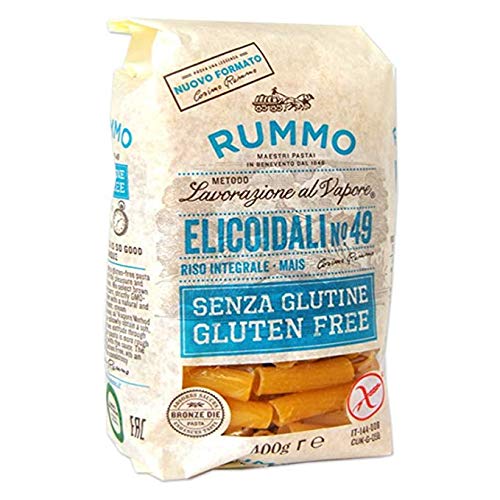 Rummo Elicoidali Pasta No.49 Gluten Free Bronze Die Cut - 12 Pack (400g Each) | Authentic Italian Pasta for Gourmet Meals & Family Dinners