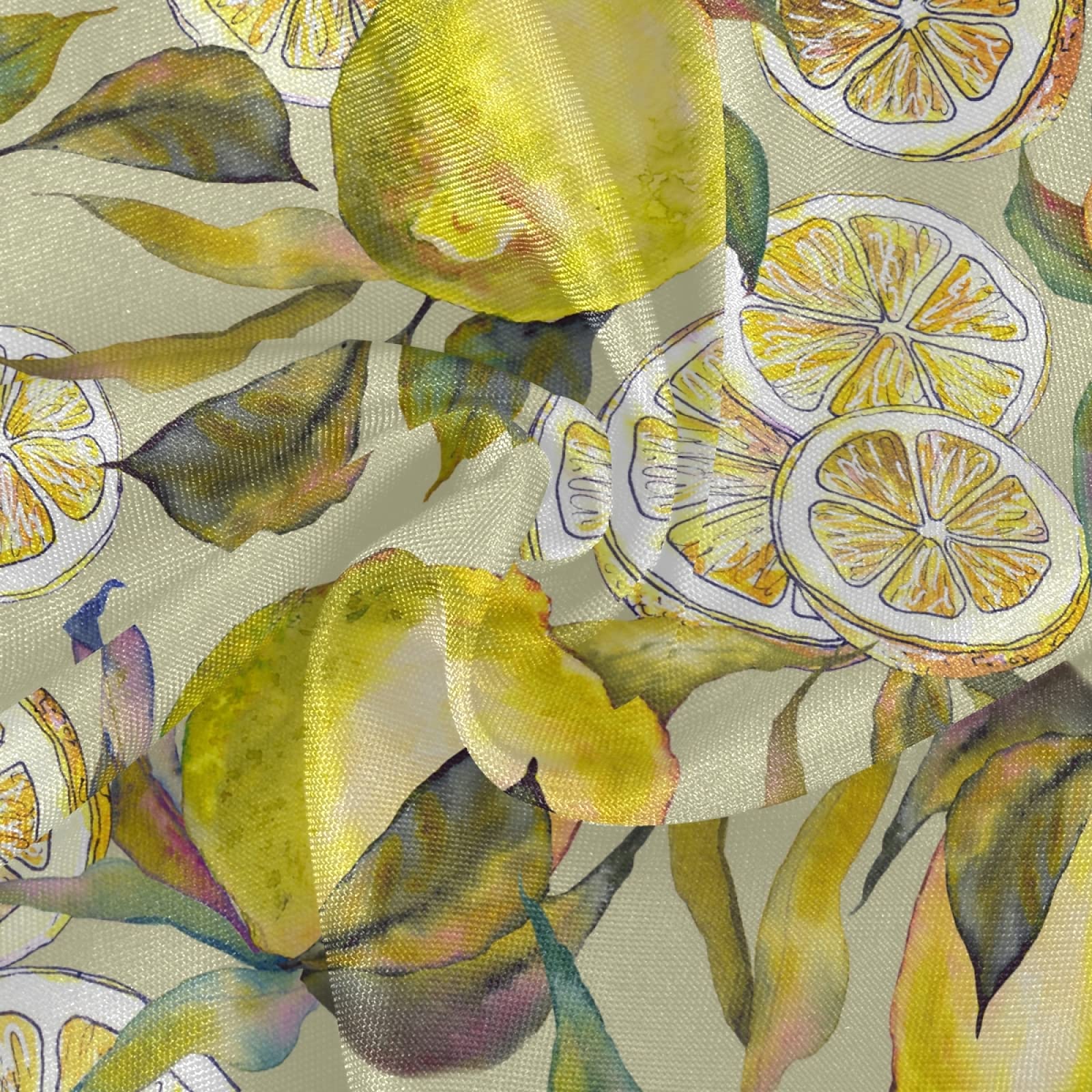 ALAZA 60 Inch Round Tie Dye Tablecloth - Lemon Citrus Pattern Washable Polyester Table Cover for Kitchen, Dining, Party & Picnic Decor | Waterproof & Stain Resistant for Indoor & Outdoor Use