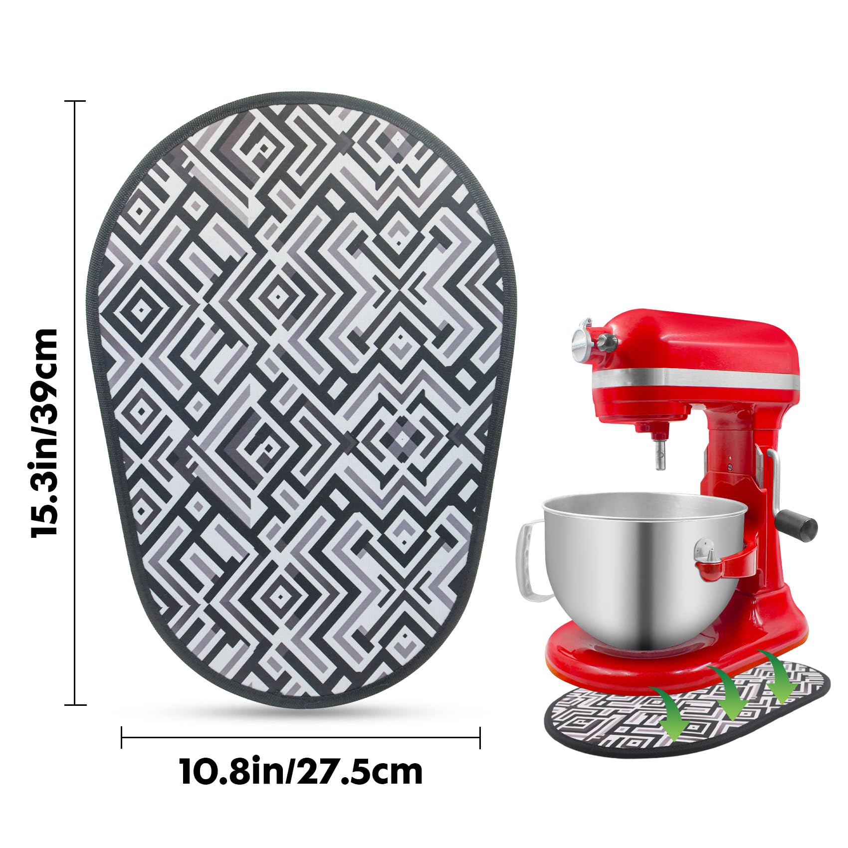 KitchenAid Mixer Sliding Mat - Non-Slip Countertop Pad for Artisan 4.5-5 Qt Tilt-Head Stand Mixer, Secure Mixer Mover for KitchenAid Attachments, Ideal for Baking, Cooking, and Countertop Protection