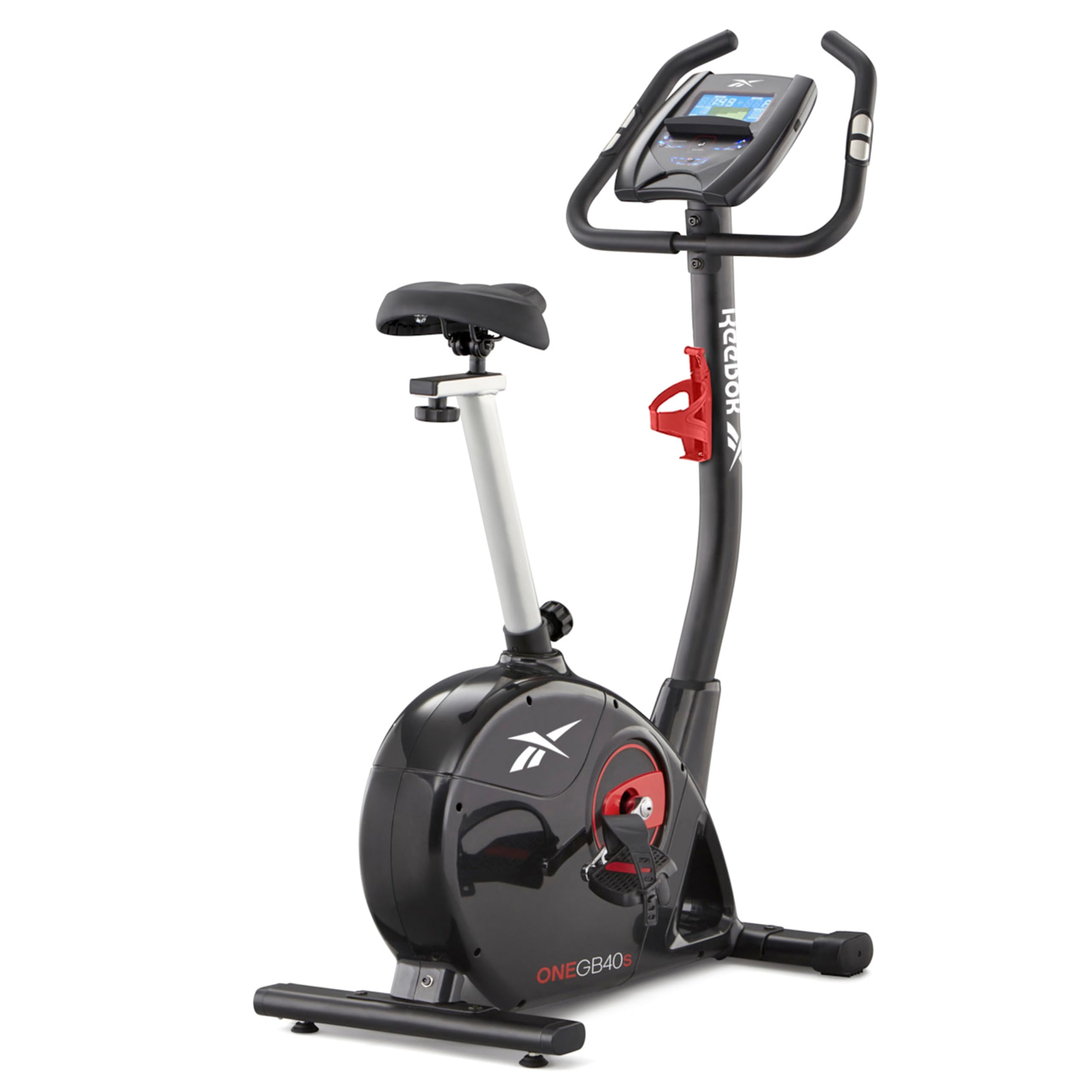 Reebok Fitness Stationary Bike - Bluetooth Indoor Cycling Bike with 24 Resistance Levels & 12 Workout Programs | Upright Exercise Bike with Gel Pad Saddle for Home Gym, Cardio Training & Weight Loss