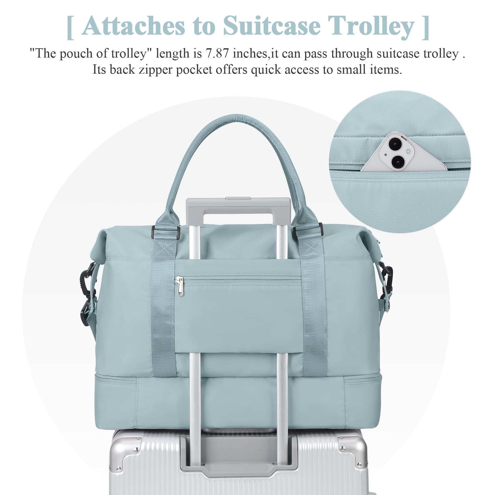Stylish Travel Duffel Bag with Separate Shoes Compartment - Women's Weekender Overnight Bag for Gym, Work & Airplane Carry-On | Perfect for Business Trips, Weekend Getaways & Fitness Travel