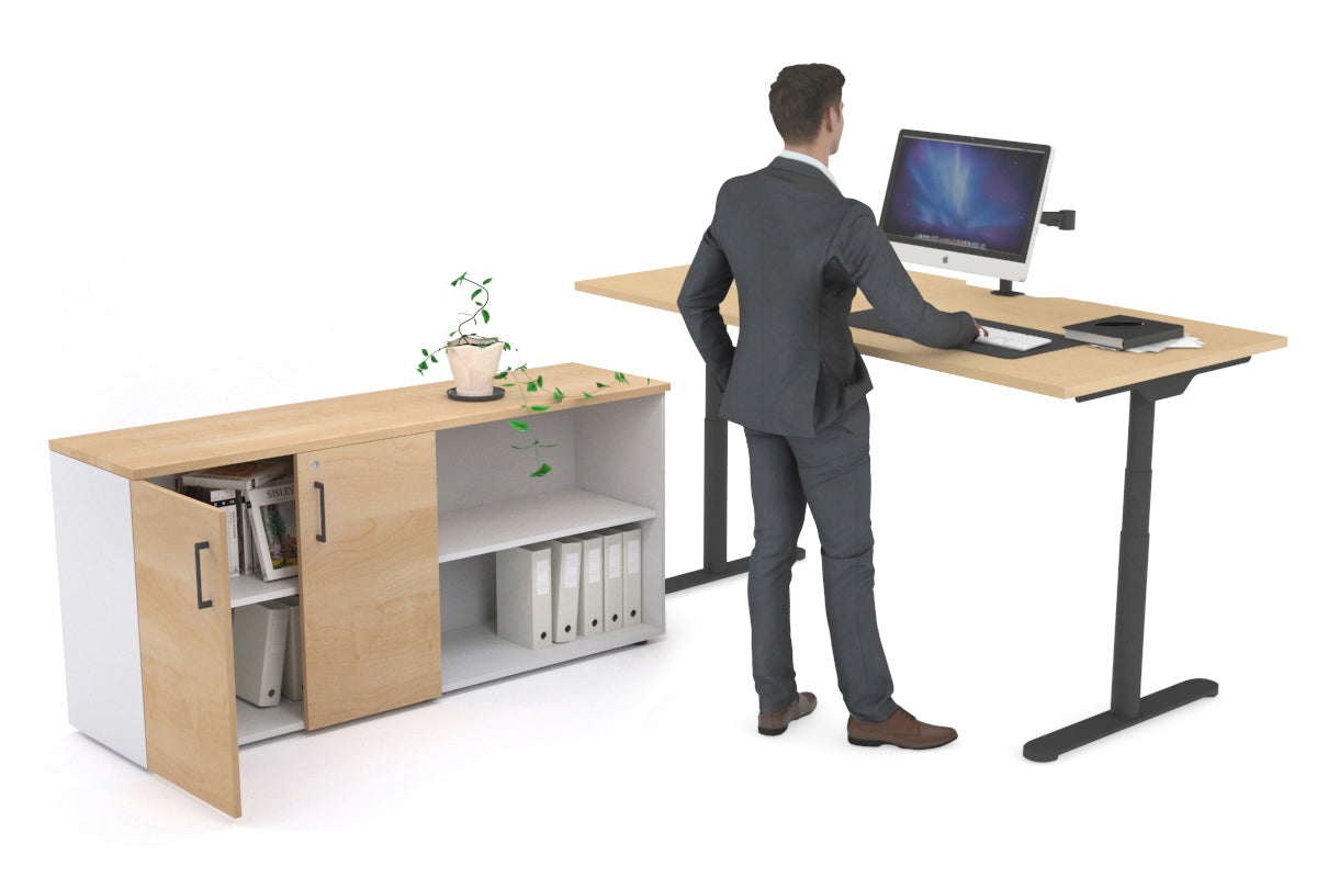 Flexi Premium Height Adjustable Standing Desk - 1800L x 800W Electric Sit Stand Workstation with Cable Management for Home Office & Executive Settings | Ergonomic Workspace Solution for Productivity & Comfort