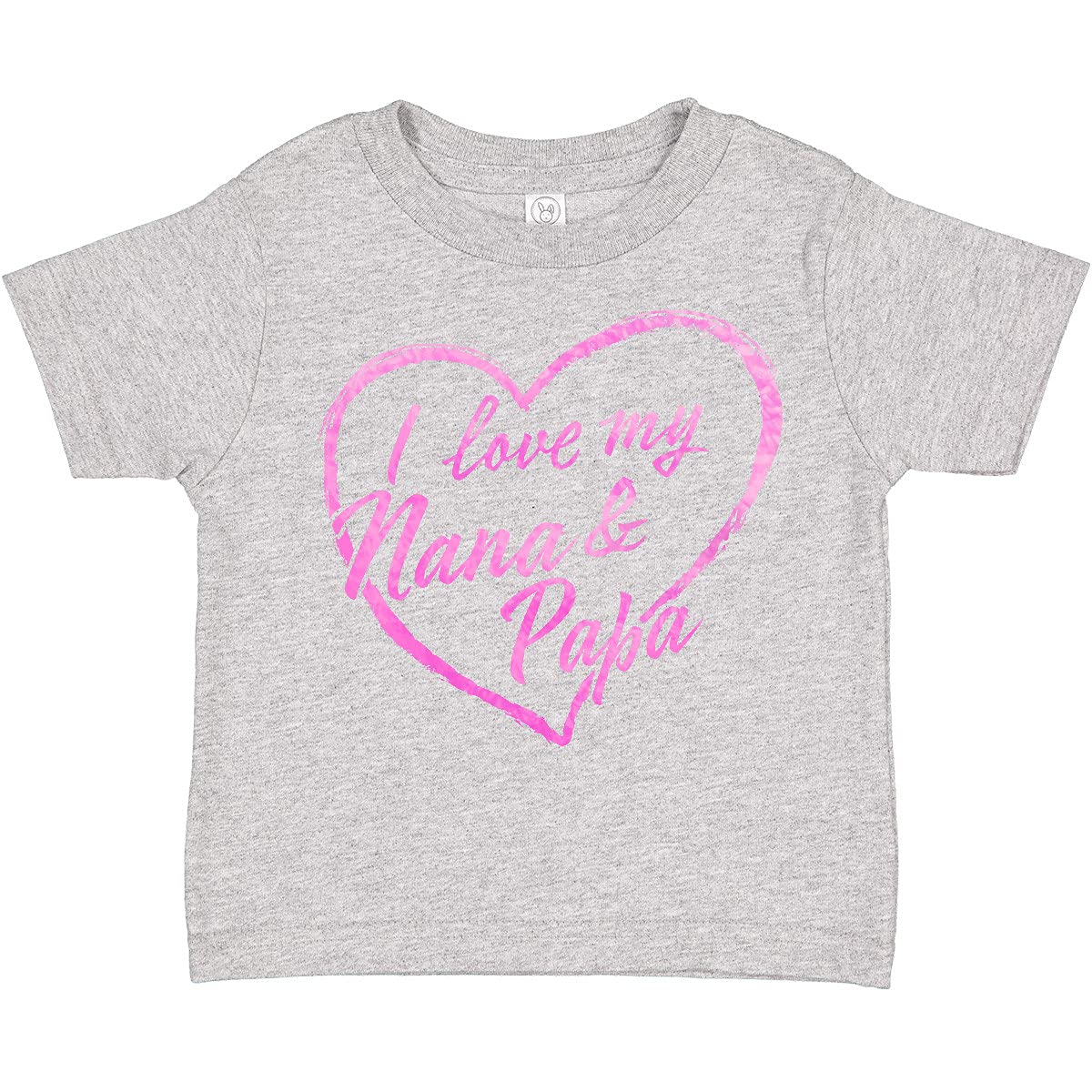 Inktastic I Love My Nana and Papa Pink Chalk Heart Toddler T-Shirt - Cute Grandparent Apparel for Toddlers, Perfect for Family Photos & Special Occasions