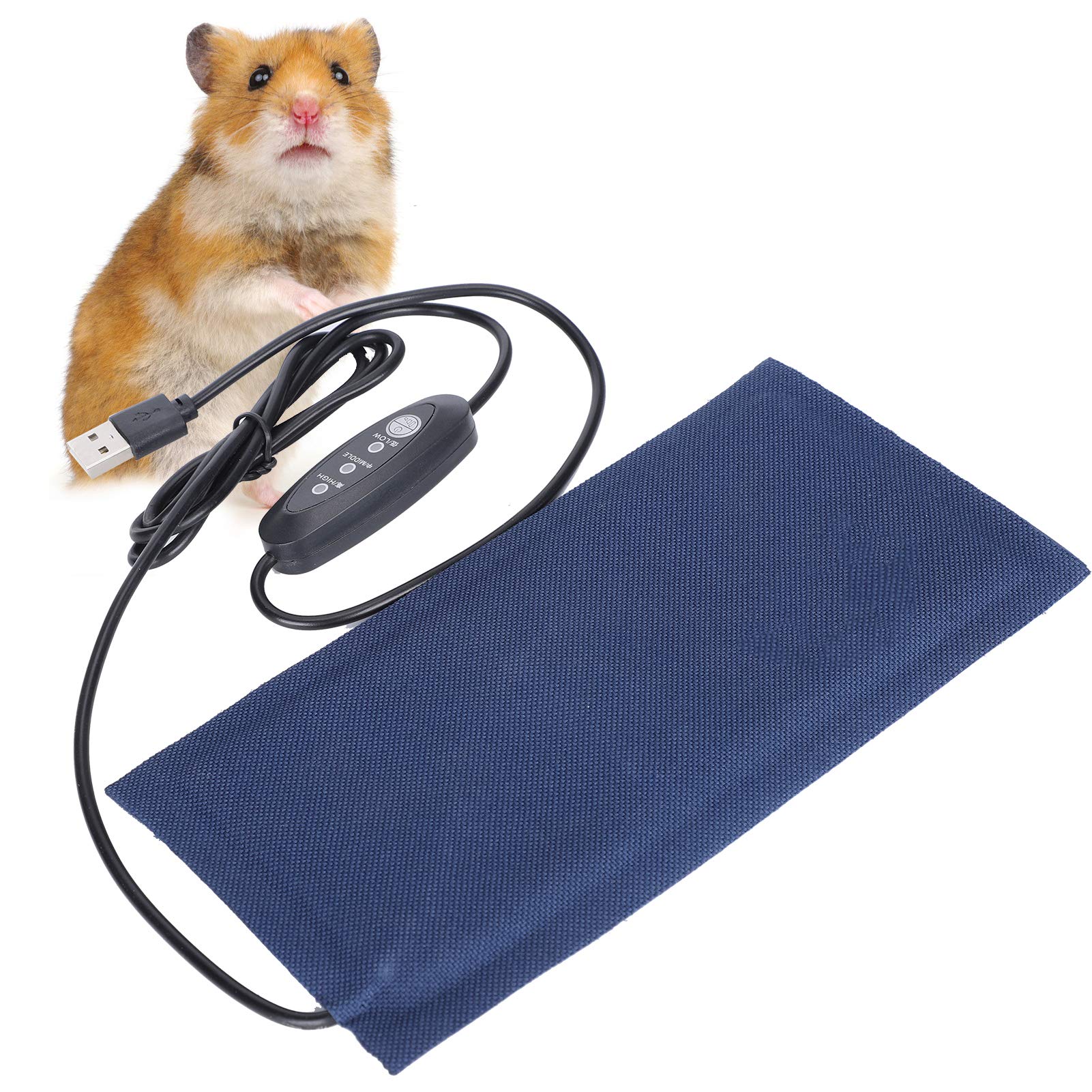 KUIDAMOS Reptile Heating Pad - 3-Level Adjustable Temperature USB Heat Mat for Terrariums, Seedlings & Small Pets (28x14.5cm) | Perfect for Lizards, Snakes, Turtles & Plant Germination