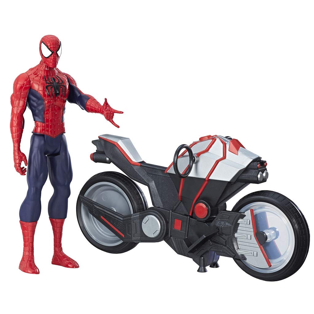 Marvel Spider-Man Titan Hero Series Action Figure with Spider Cycle - 12-Inch Collectible Toy for Kids, Superhero Play & Display - Perfect for Birthday Gifts & Marvel Fans