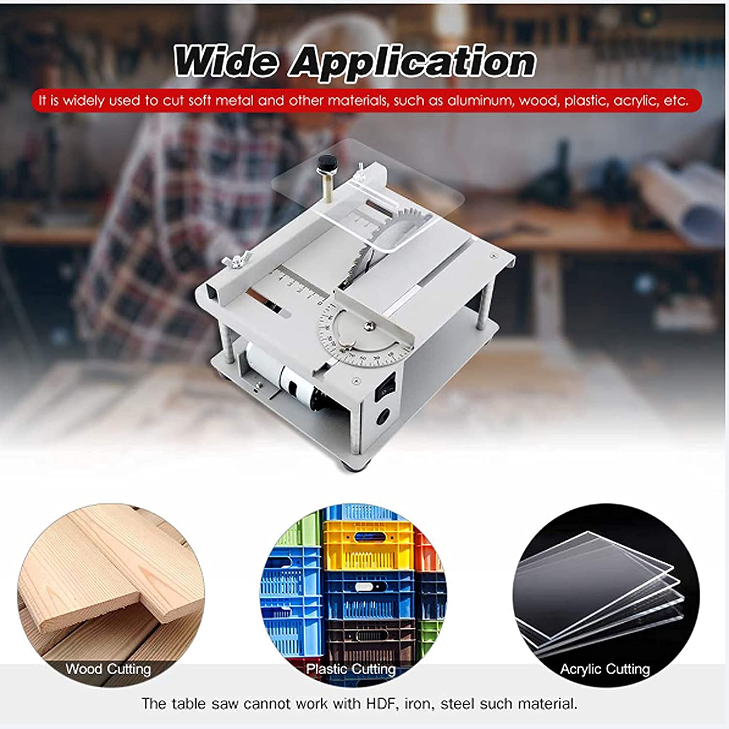 Mini Precision Table Saw - 9000 RPM Multifunctional Woodworking Bench for DIY, Handmade Wooden Model Crafts & PCB Cutting | Perfect for Hobbyists, Woodworkers & Electronics Enthusiasts