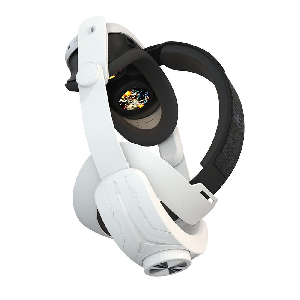 CRGANGZY Adjustable Head Strap for Meta Quest 3 - Lightweight Comfortable Replacement Headband Reduces Face Pressure - Ergonomic Design (White) - Perfect for VR Gaming, Workouts & Extended Play Sessions