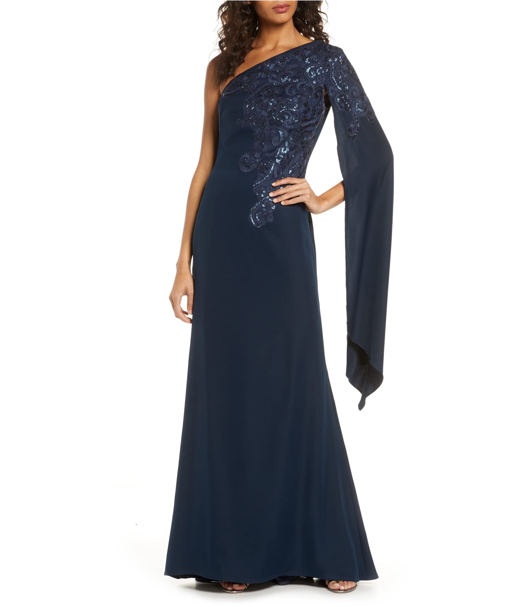 Tadashi Shoji Women's Elegant Cocktail Dress for Parties, Weddings & Special Occasions - Flattering A-Line Formal Gown with Lace Details